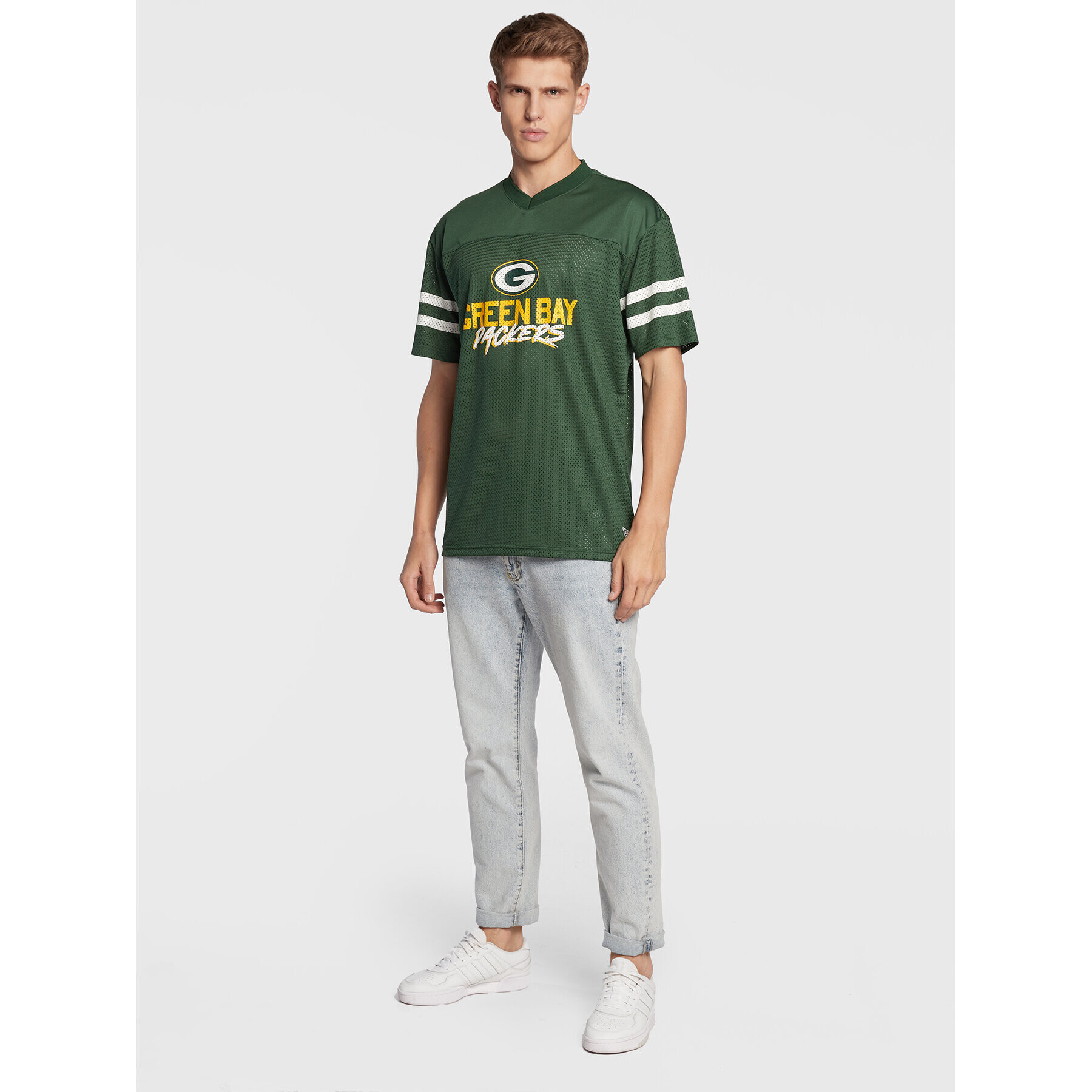 New Era Тишърт Green Bay Packers NFL Script 60284670 Зелен Relaxed Fit - Pepit.bg