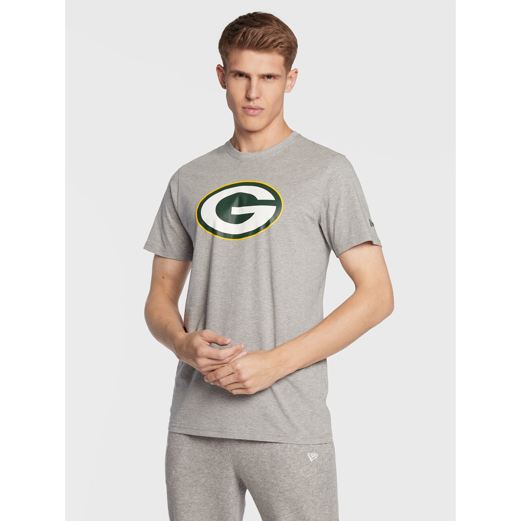 New Era Тишърт Green Bay Packers Team Logo 11073669 Сив Regular Fit - Pepit.bg