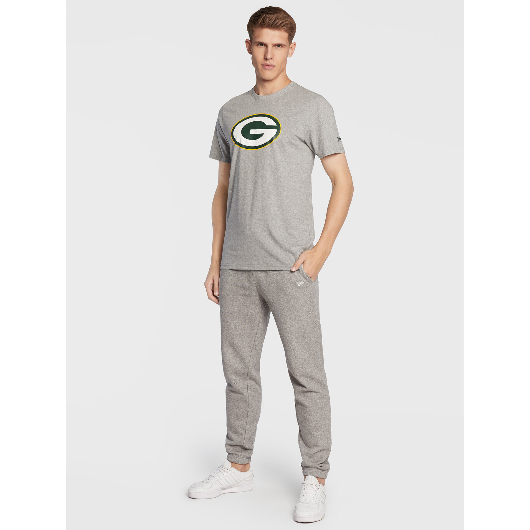 New Era Тишърт Green Bay Packers Team Logo 11073669 Сив Regular Fit - Pepit.bg