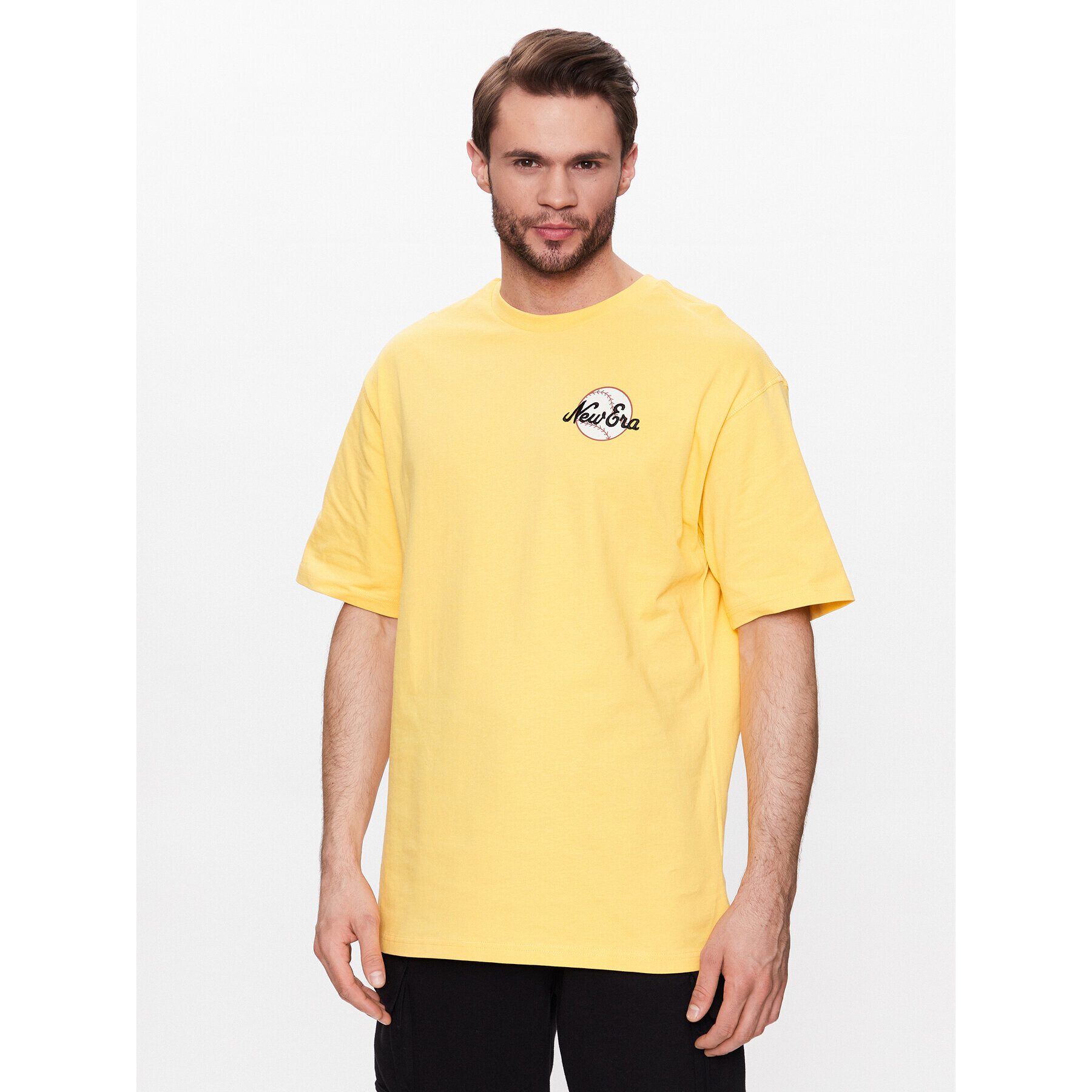 New Era Тишърт Heritage Bear Graphic 60332232 Жълт Oversize - Pepit.bg