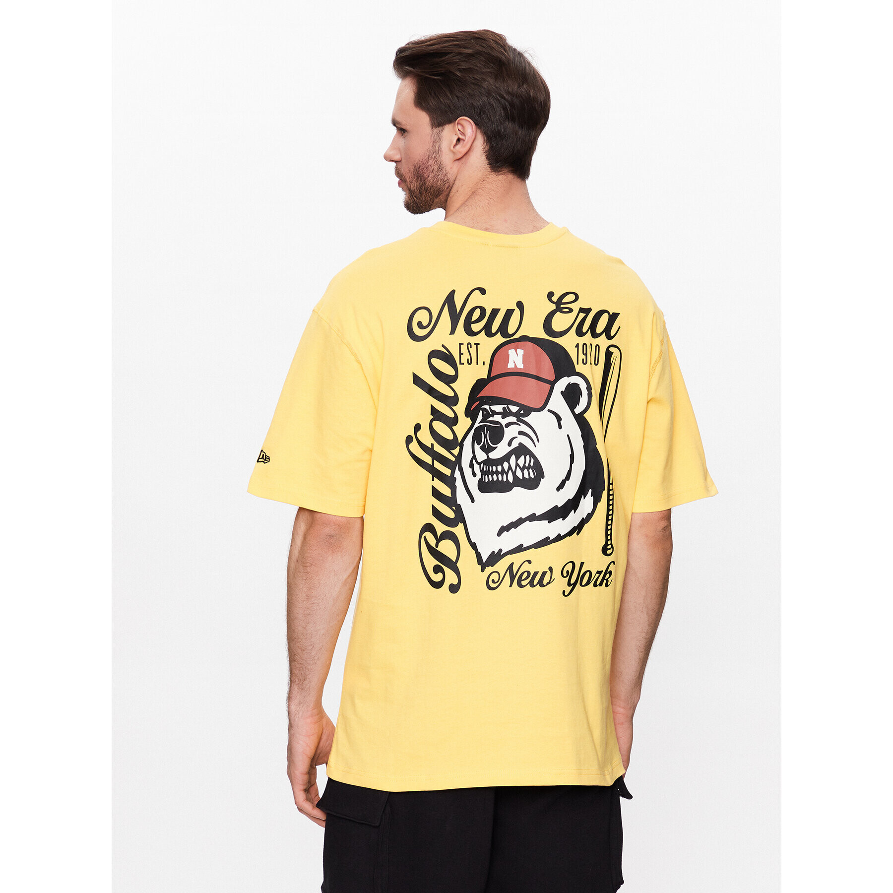 New Era Тишърт Heritage Bear Graphic 60332232 Жълт Oversize - Pepit.bg