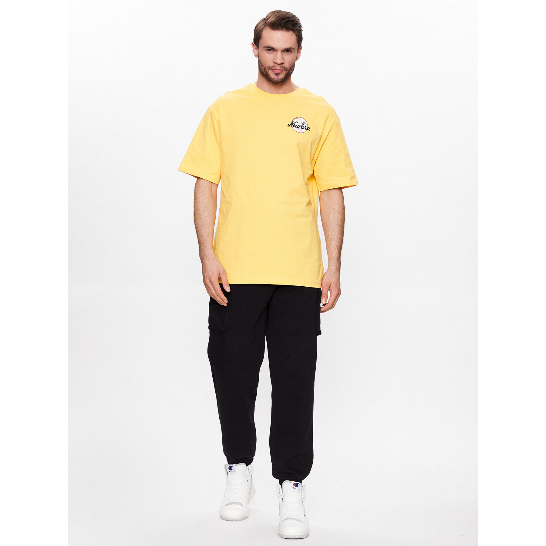 New Era Тишърт Heritage Bear Graphic 60332232 Жълт Oversize - Pepit.bg
