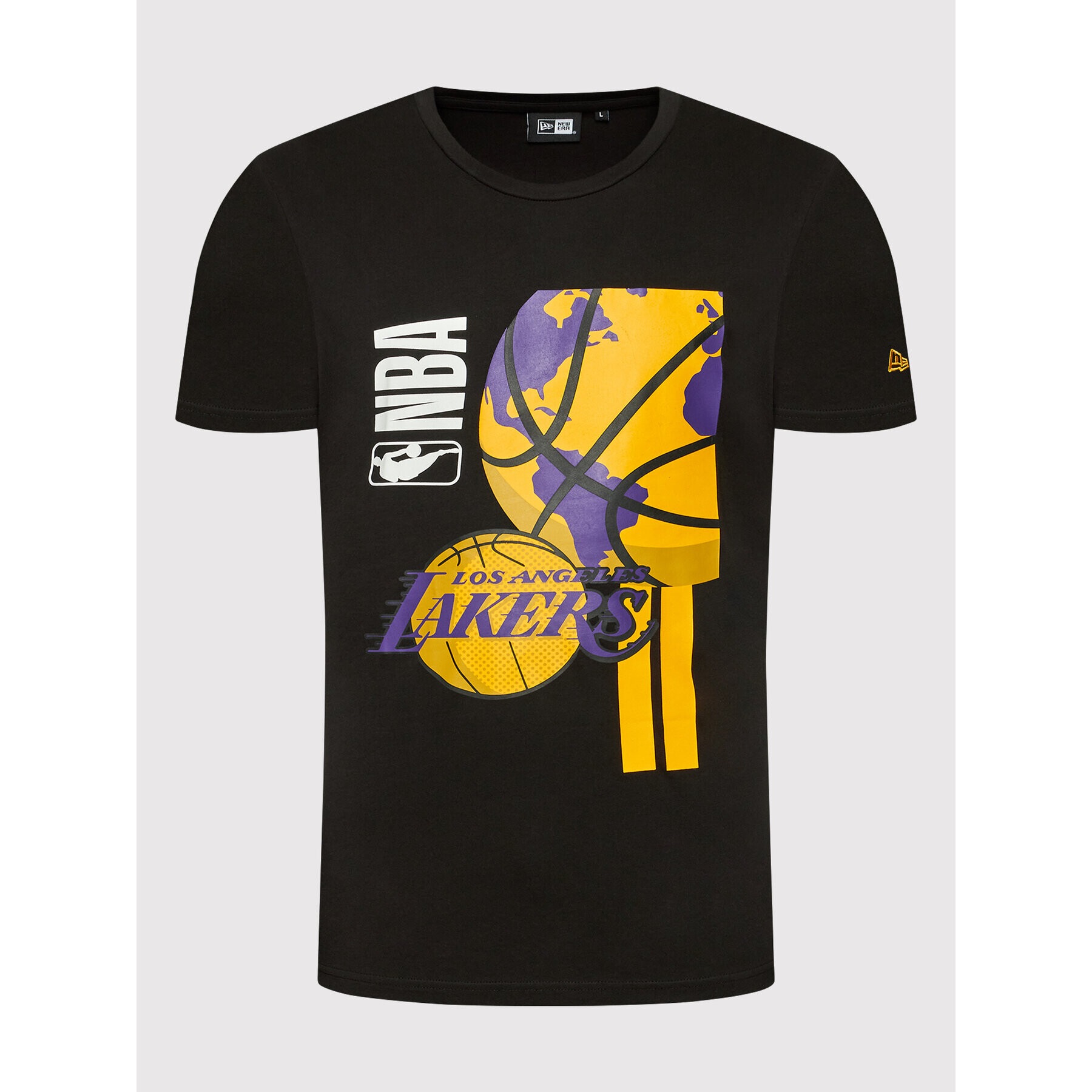 New Era Тишърт Lakers NBA Globe 13083916 Черен Regular Fit - Pepit.bg