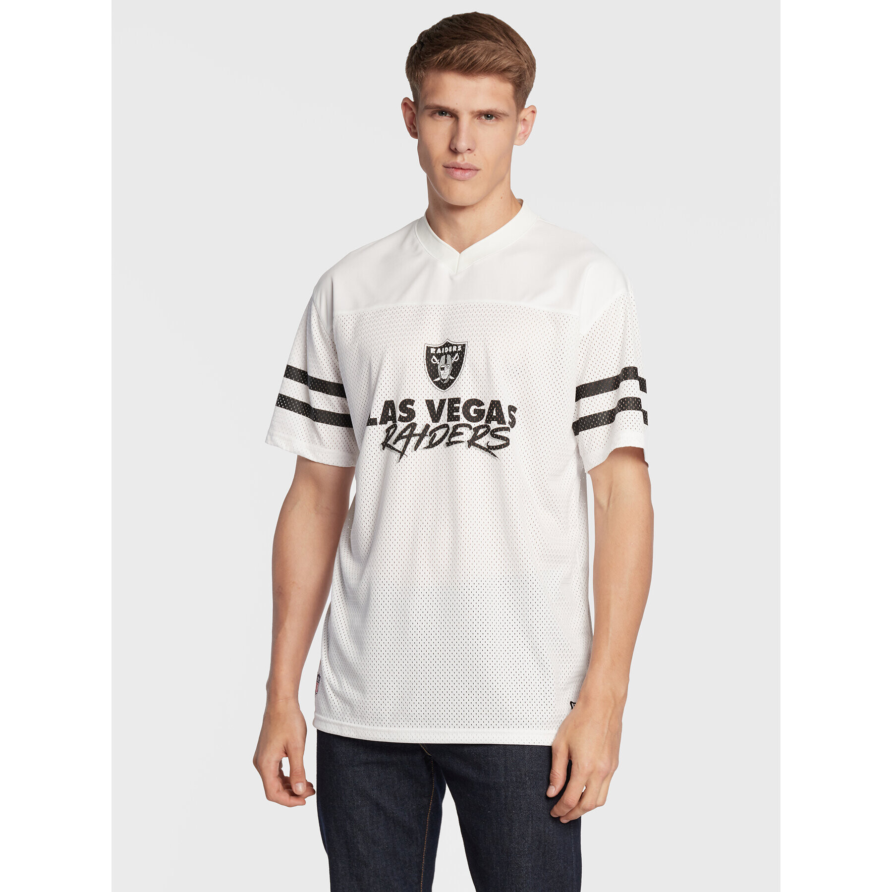 New Era Тишърт Las Vegas Raiders NFL Script 60284671 Бял Relaxed Fit - Pepit.bg