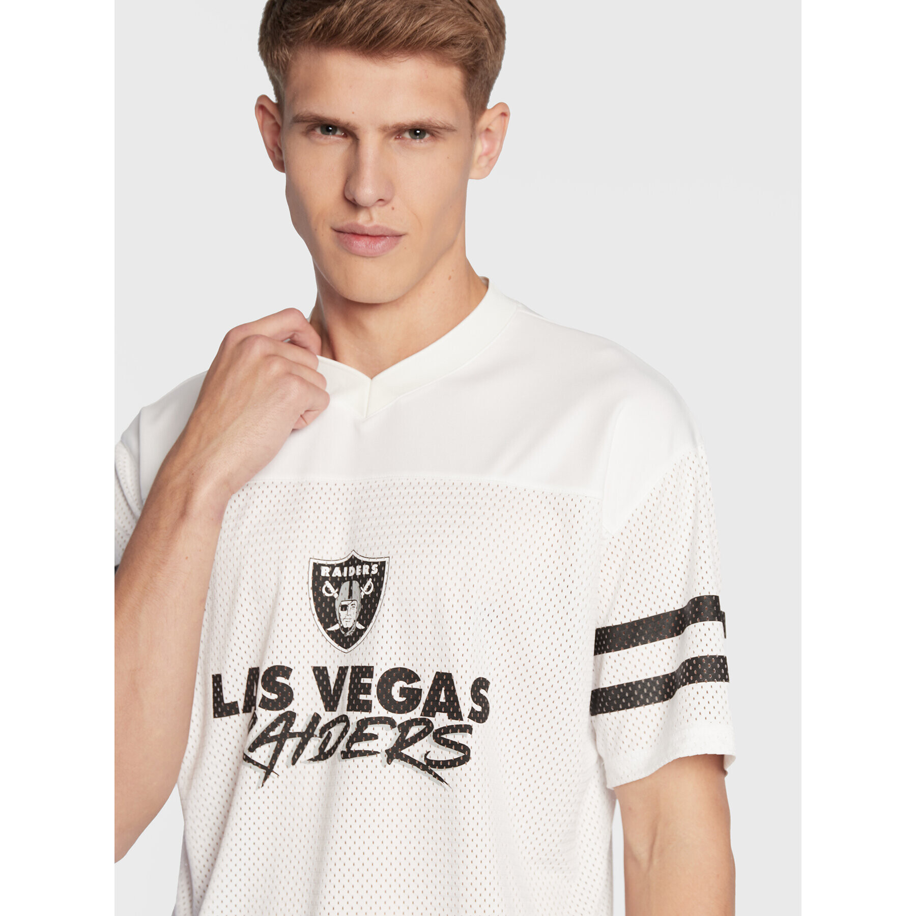 New Era Тишърт Las Vegas Raiders NFL Script 60284671 Бял Relaxed Fit - Pepit.bg