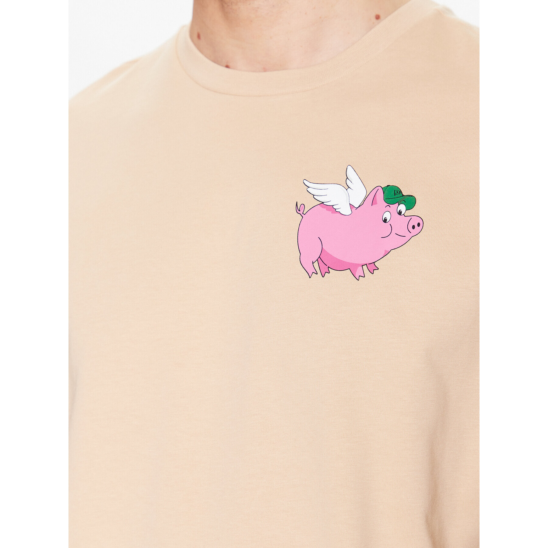 New Era Тишърт Lucky Pig Character 60332260 Бежов Oversize - Pepit.bg