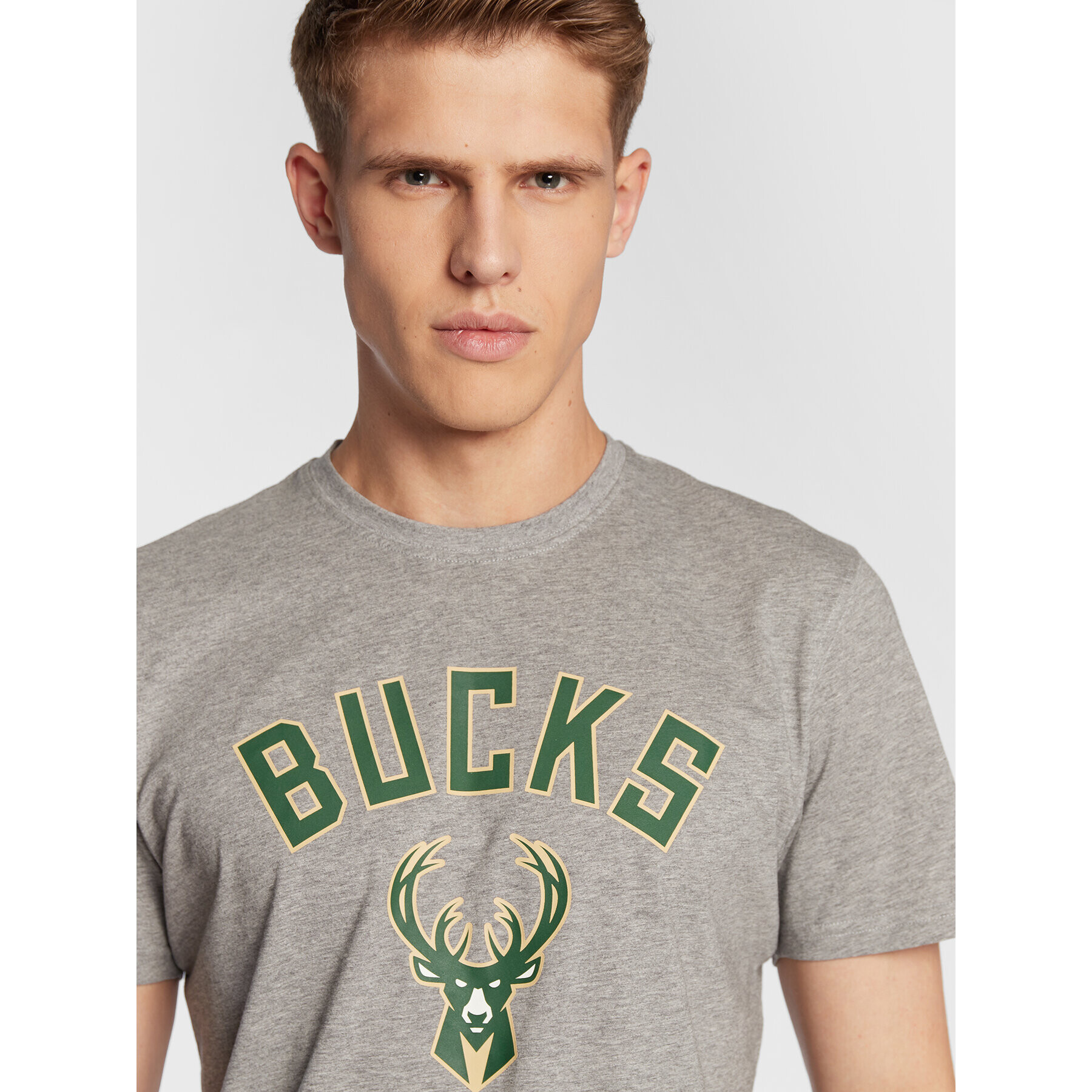 New Era Тишърт Milwaukee Bucks 11546147 Сив Regular Fit - Pepit.bg