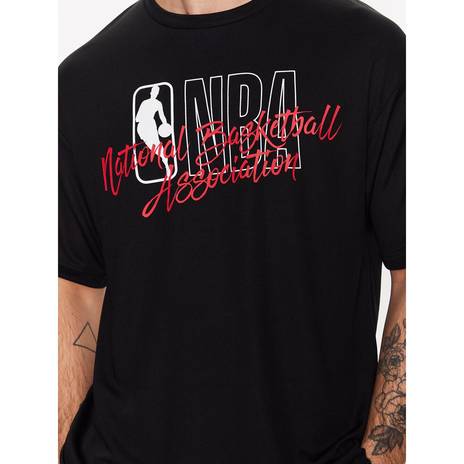 New Era Тишърт NBA Logo Script 60332208 Черен Oversize - Pepit.bg