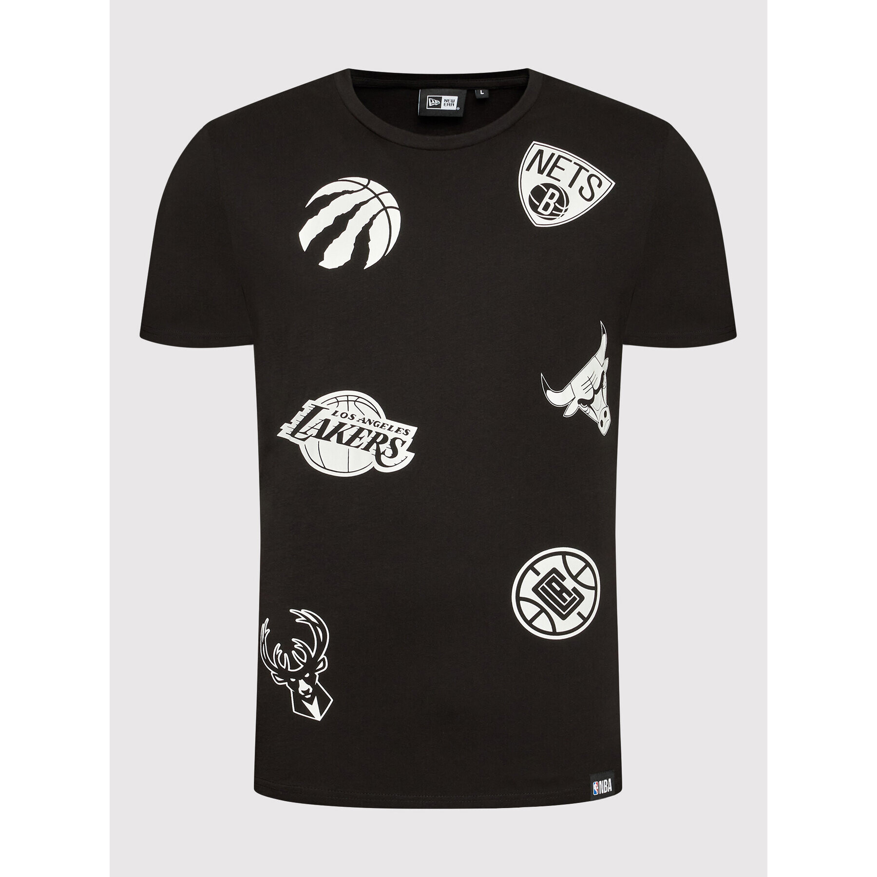 New Era Тишърт NBA Multi Team Logo 12590895 Черен Regular Fit - Pepit.bg