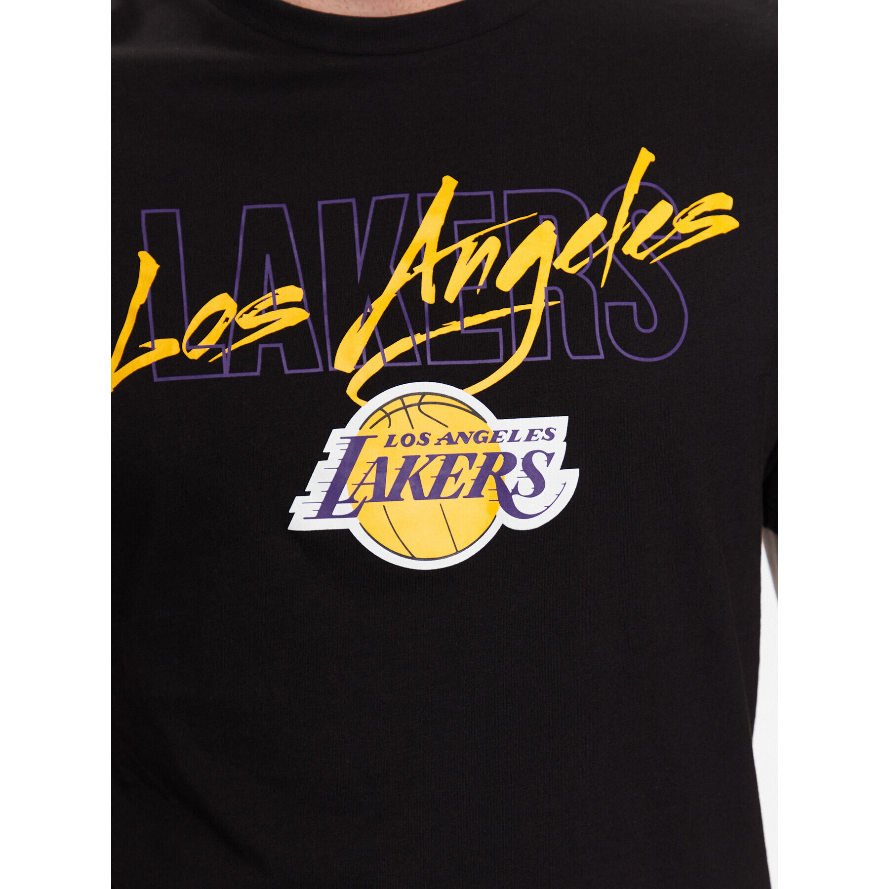 New Era Тишърт NBA Script LA Lakers 60332183 Черен Regular Fit - Pepit.bg