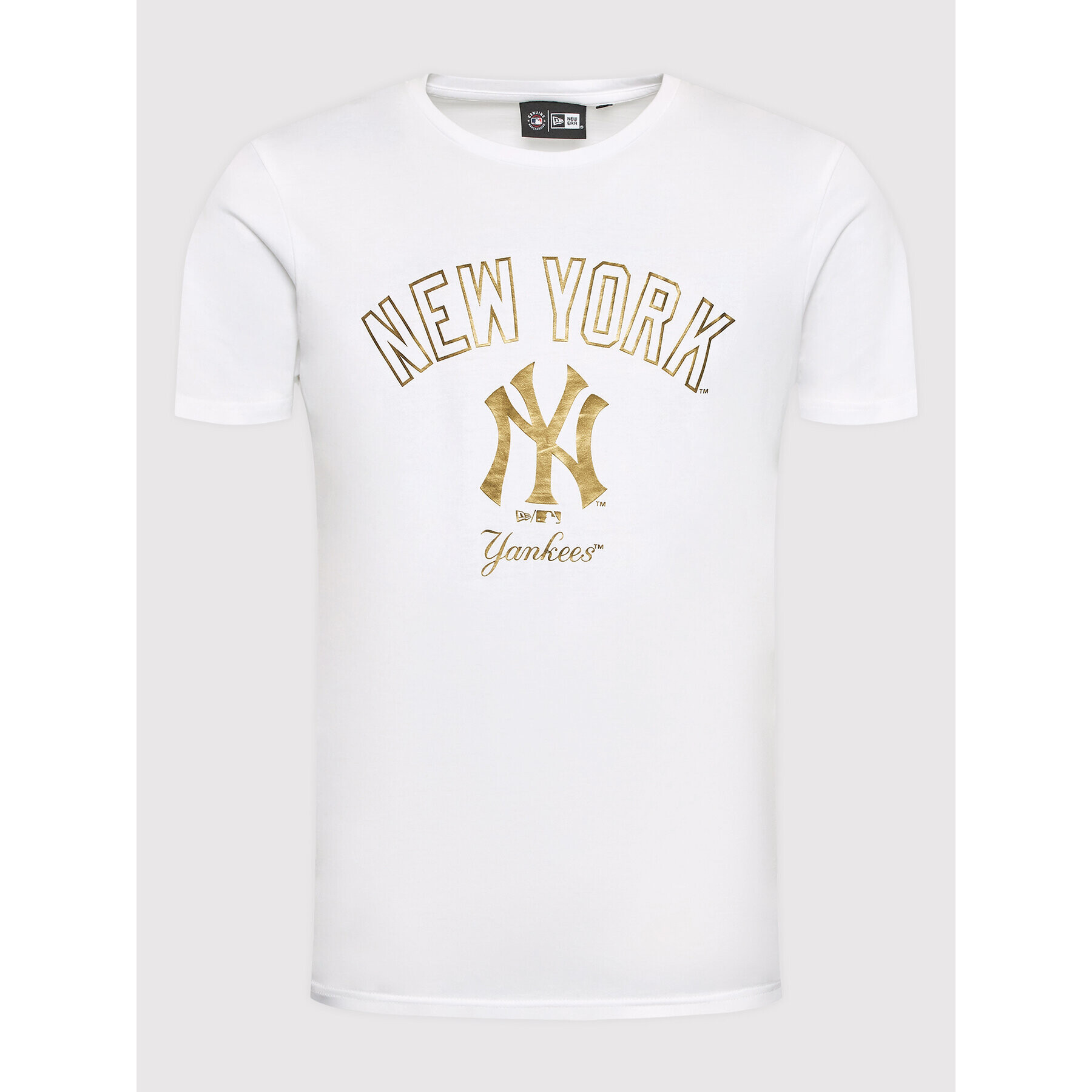 New Era Тишърт New York Yankees Metallic Logo 12893141 Бял Regular Fit - Pepit.bg