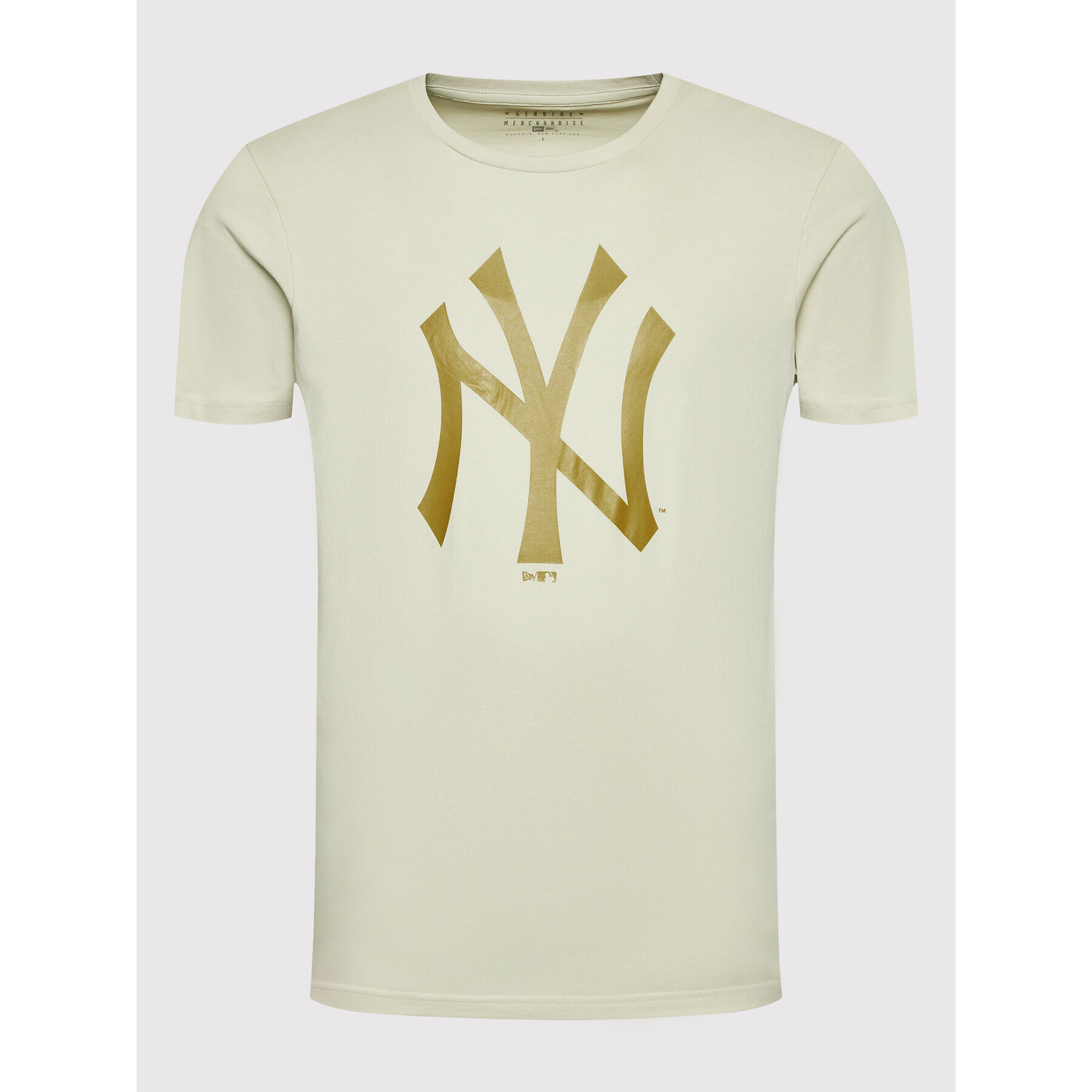 New Era Тишърт New York Yankees MLB Logo 12033497 Бежов Regular Fit - Pepit.bg