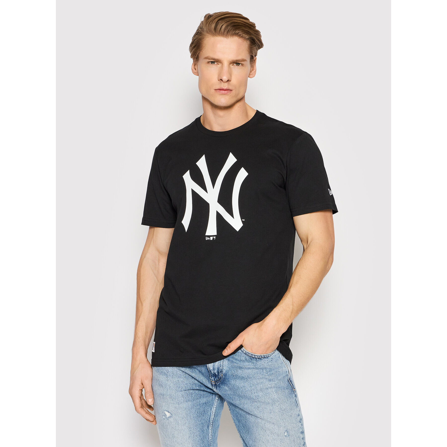 New Era Тишърт New York Yankees MLB Team Logo 11863697 Черен Regular Fit - Pepit.bg