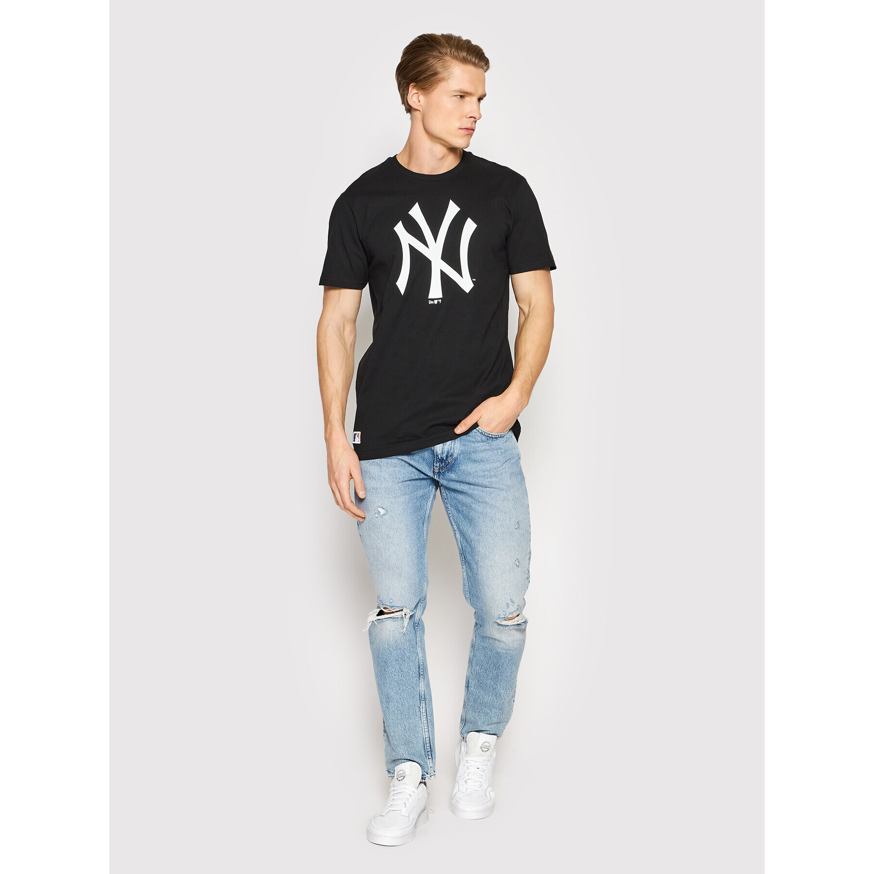 New Era Тишърт New York Yankees MLB Team Logo 11863697 Черен Regular Fit - Pepit.bg