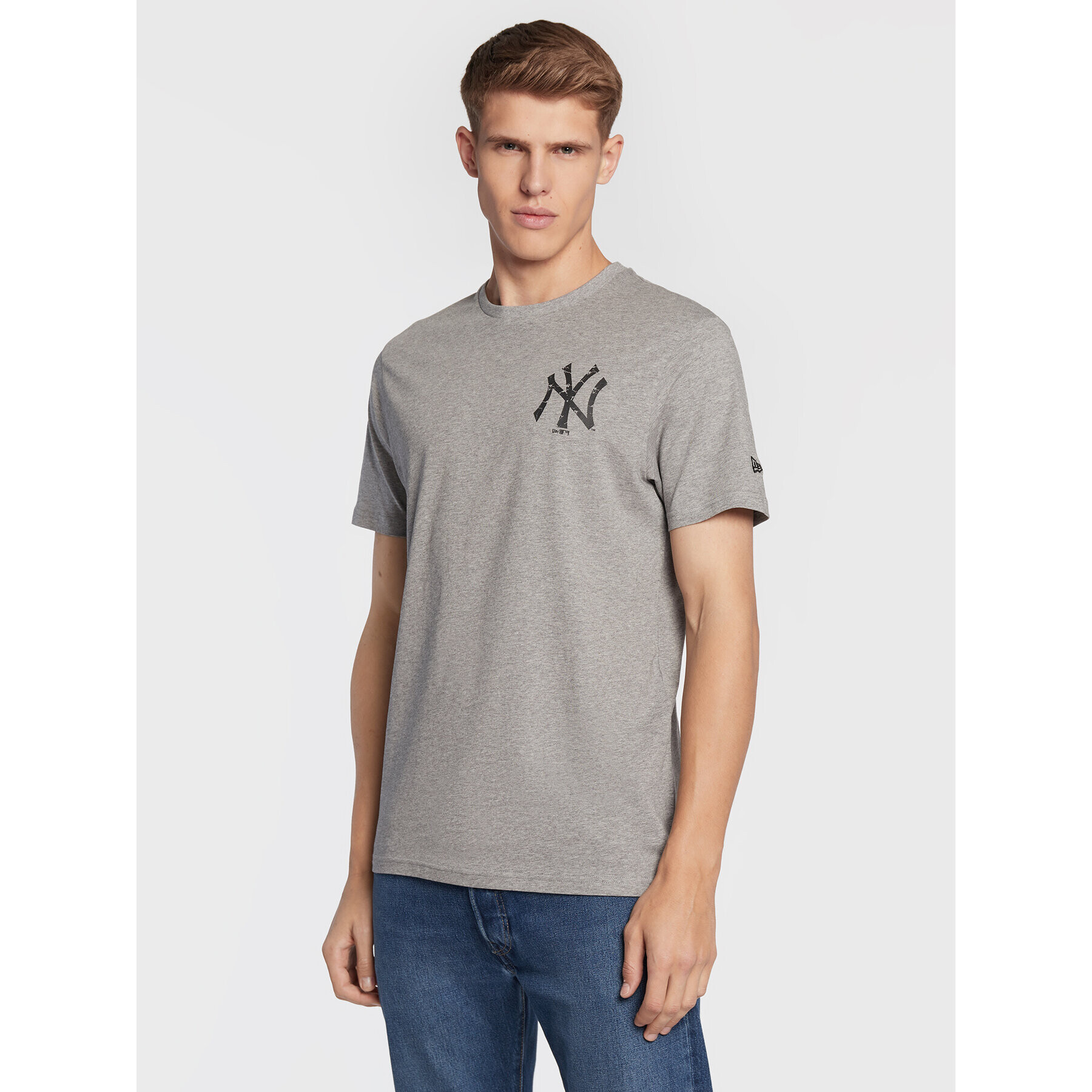 New Era Тишърт New Yorki Yankees Logo Infill 60284719 Сив Regular Fit - Pepit.bg