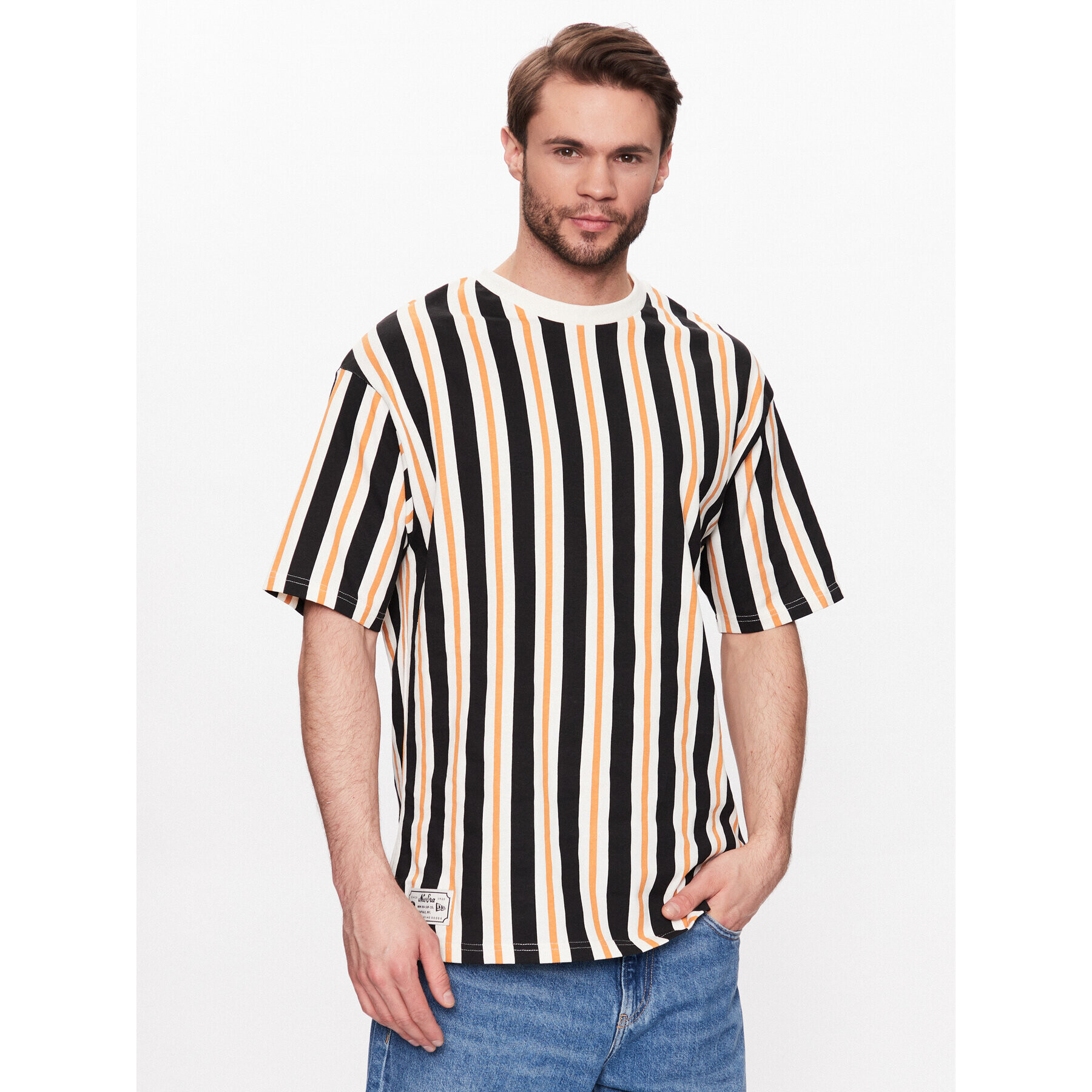 New Era Тишърт Stripe Medium 60332240 Цветен Oversize - Pepit.bg