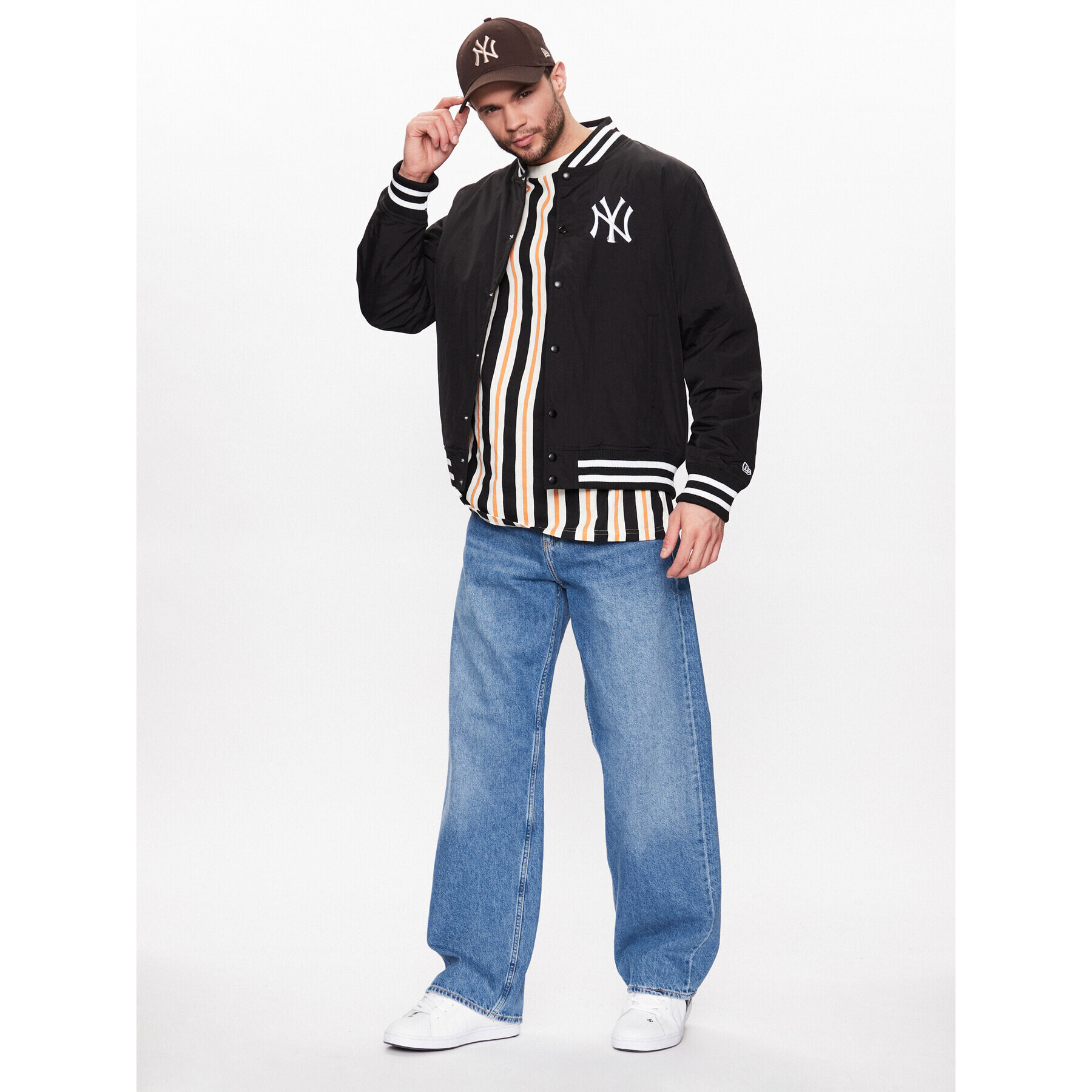 New Era Тишърт Stripe Medium 60332240 Цветен Oversize - Pepit.bg