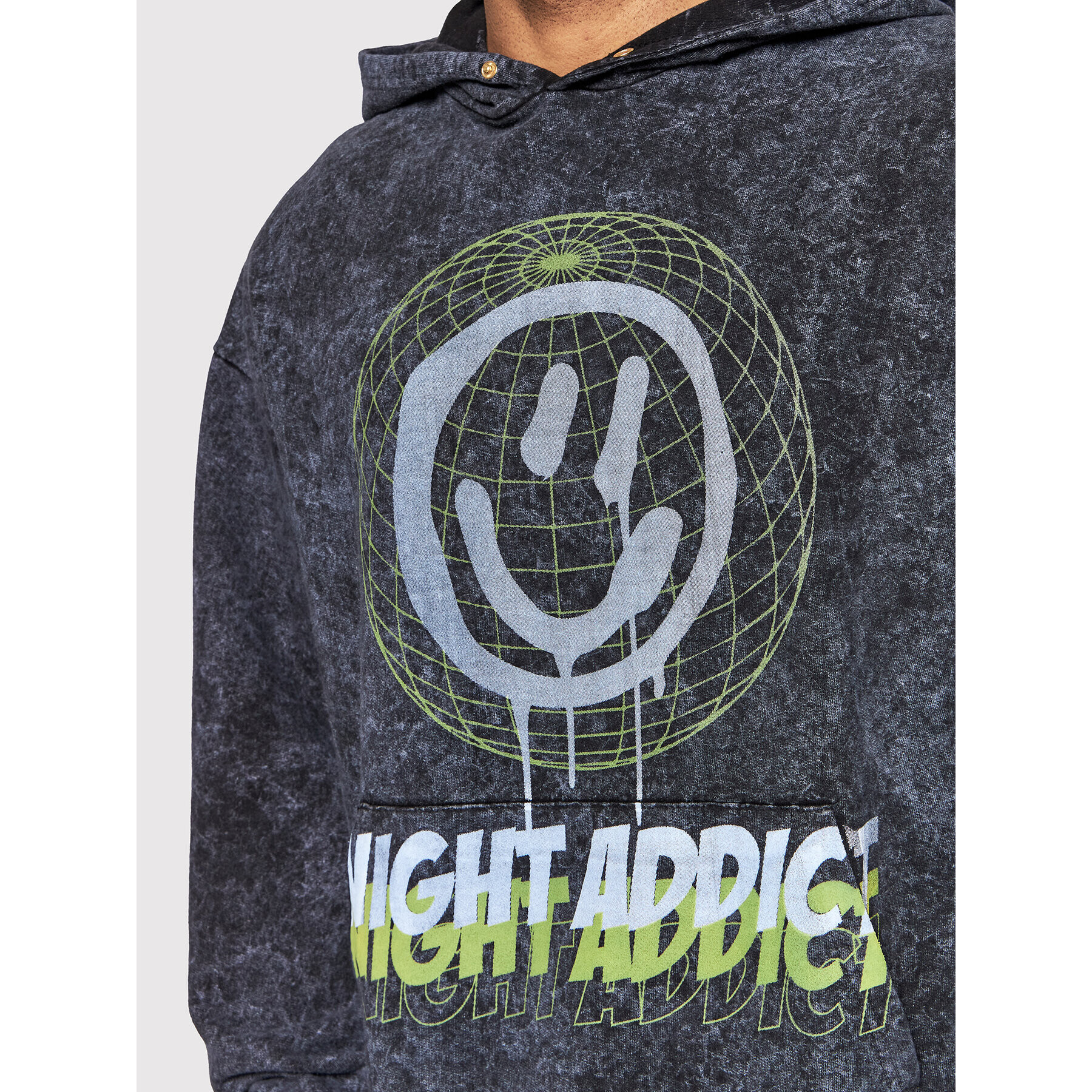 Night Addict Суитшърт MSS-NA412SMILE Сив Relaxed Fit - Pepit.bg