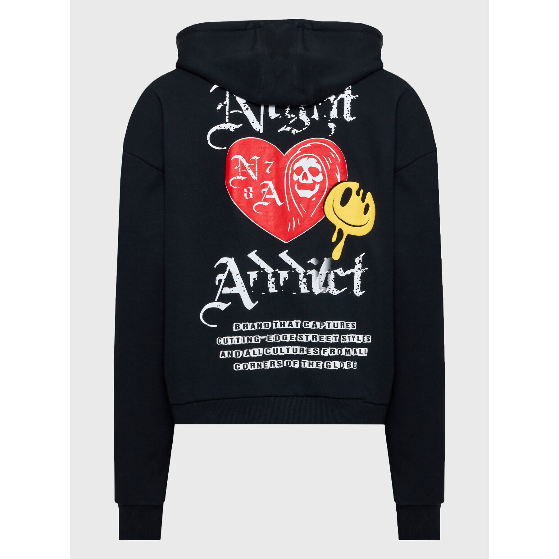 Night Addict Суитшърт MSS-NA516HEART Черен Relaxed Fit - Pepit.bg