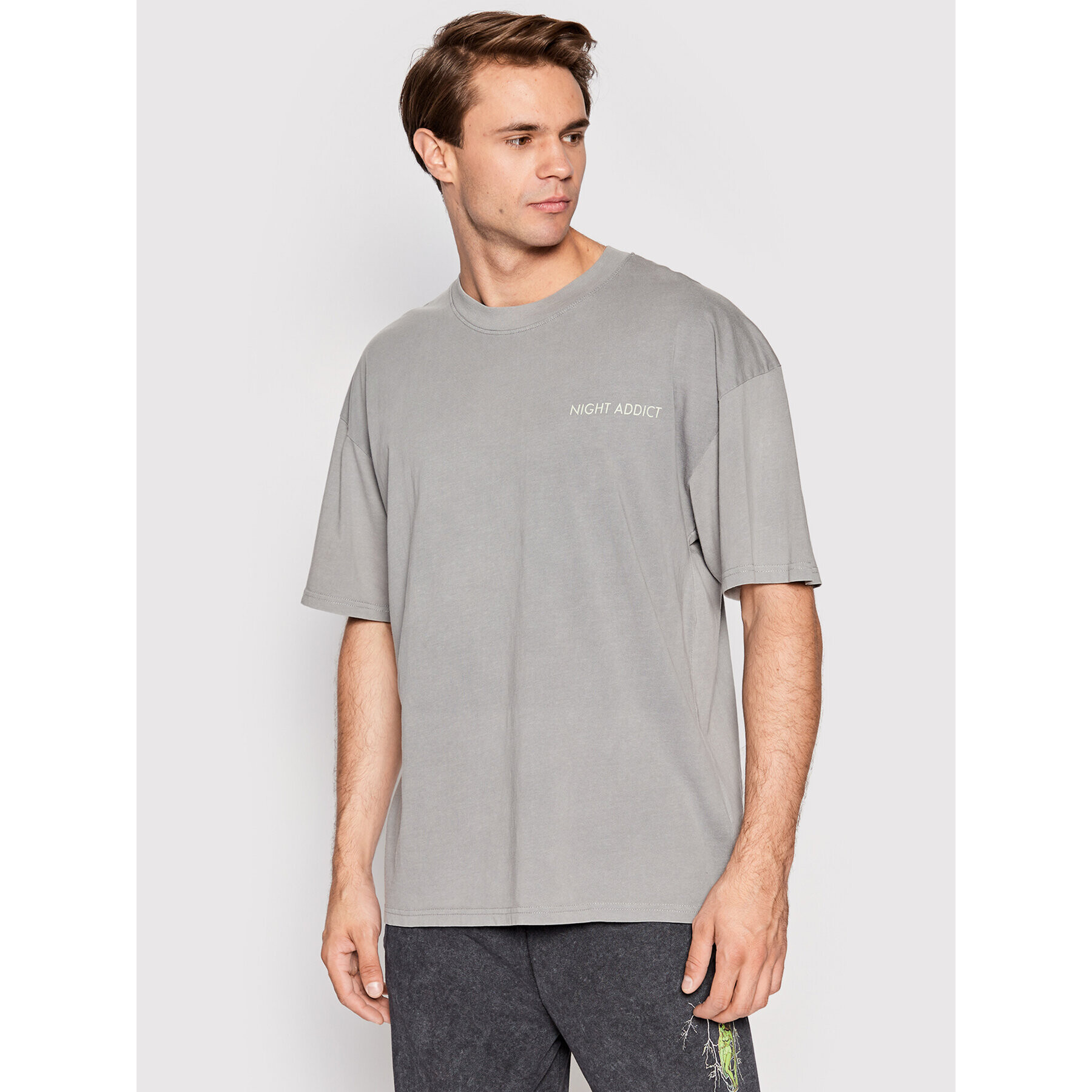 Night Addict Тишърт MTS-NA149SOON Сив Loose Fit - Pepit.bg