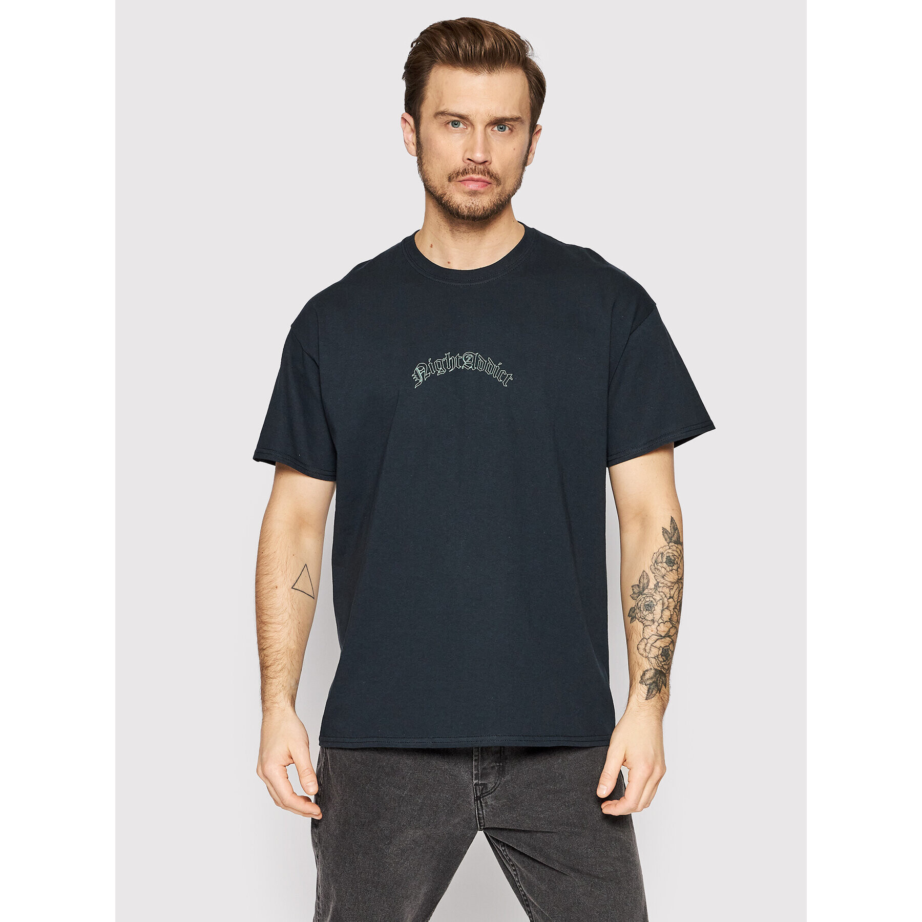 Night Addict Тишърт MTS-NA574CLOCK Черен Relaxed Fit - Pepit.bg