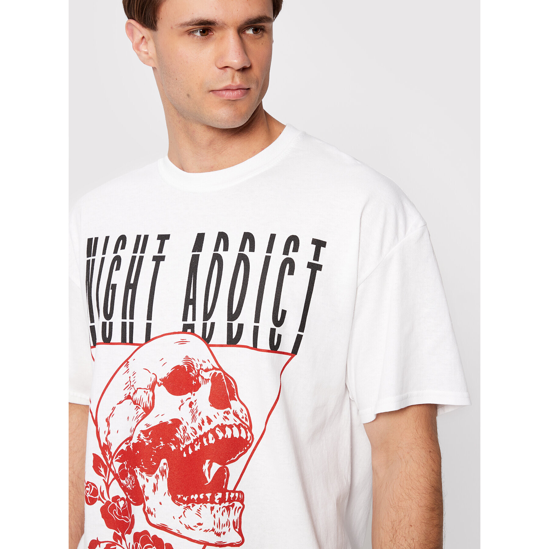 Night Addict Тишърт MTS-NA574SKULL Бял Regular Fit - Pepit.bg