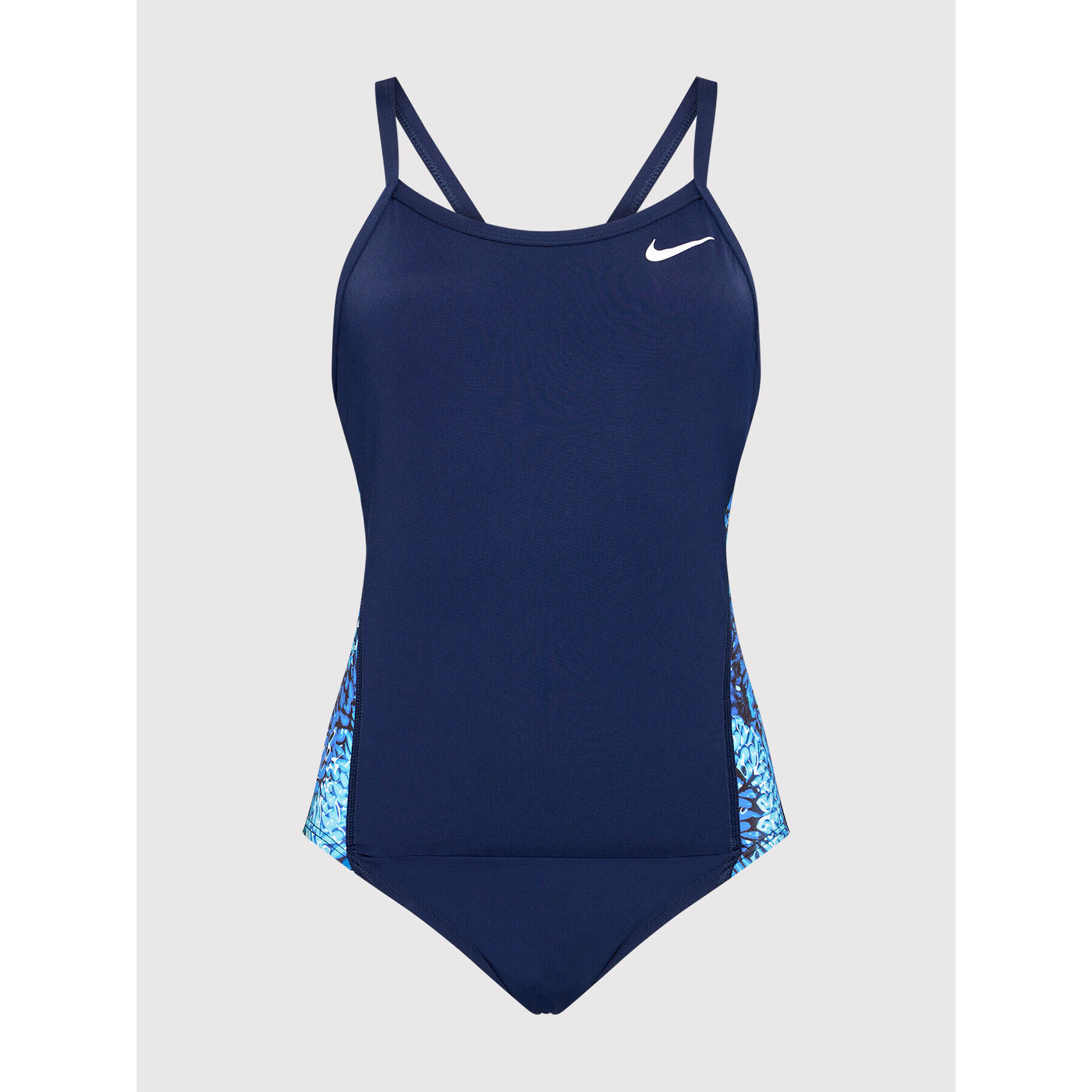 Nike Бански костюм Hydrastrong Multiple Print Racerback NESSB015 Тъмносин - Pepit.bg