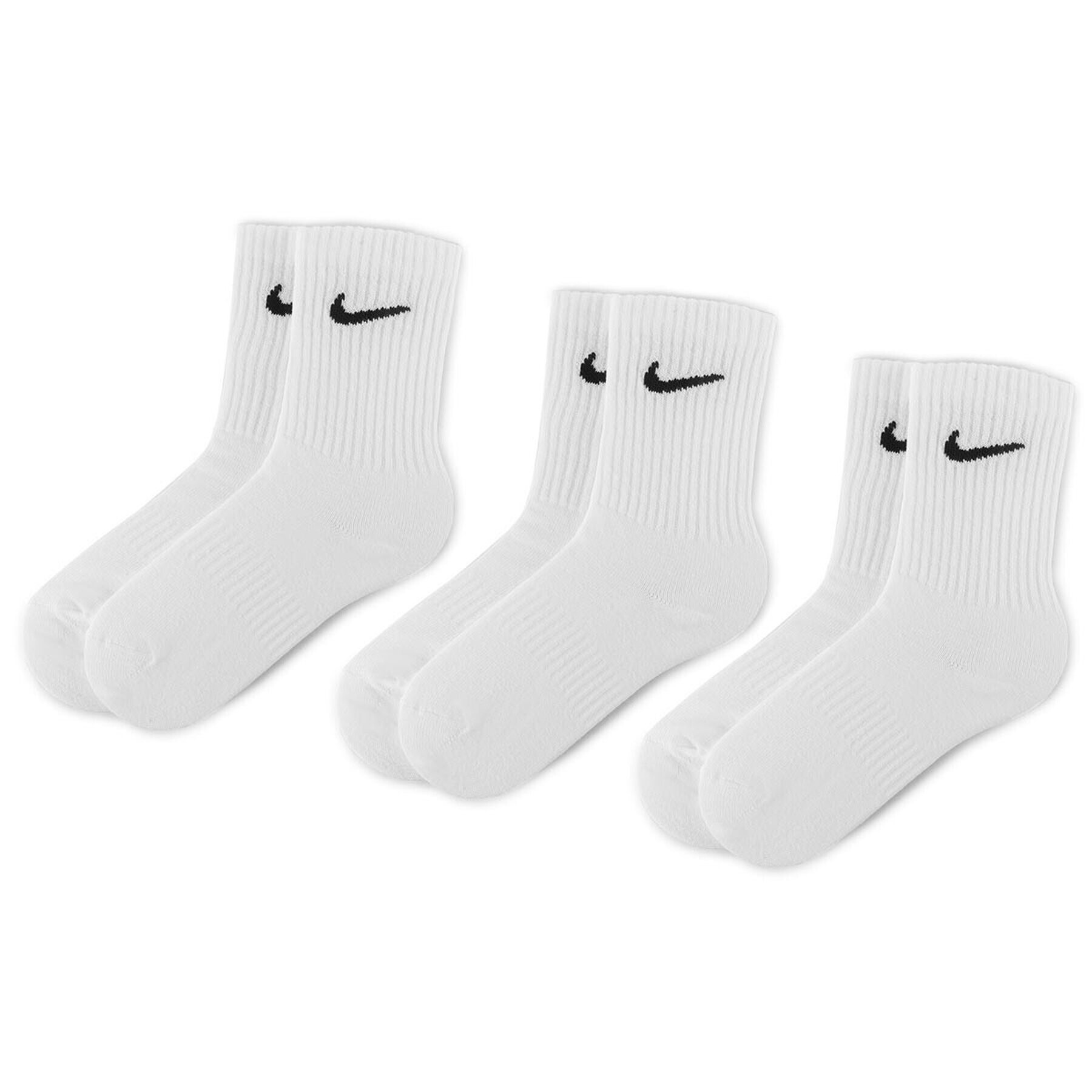 Nike Комплект 3 чифта дълги чорапи мъжки SX7676 100 Бял - Pepit.bg