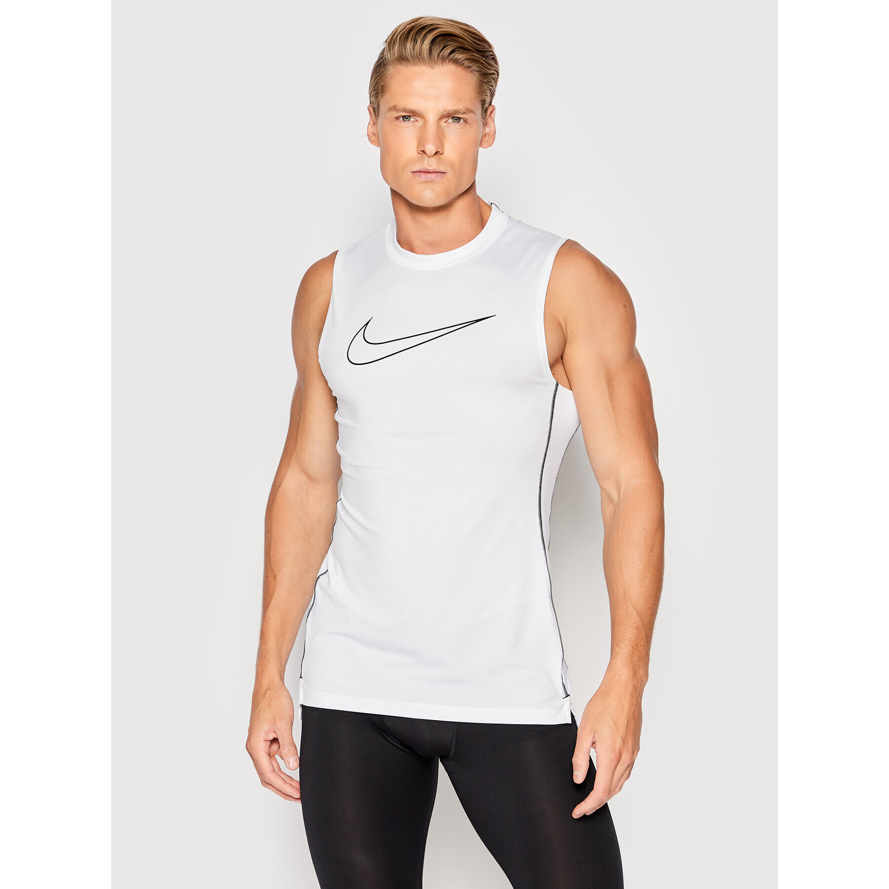 Nike Мъжки топ Pro Dri-Fit DD1988 Бял Tight Fit - Pepit.bg