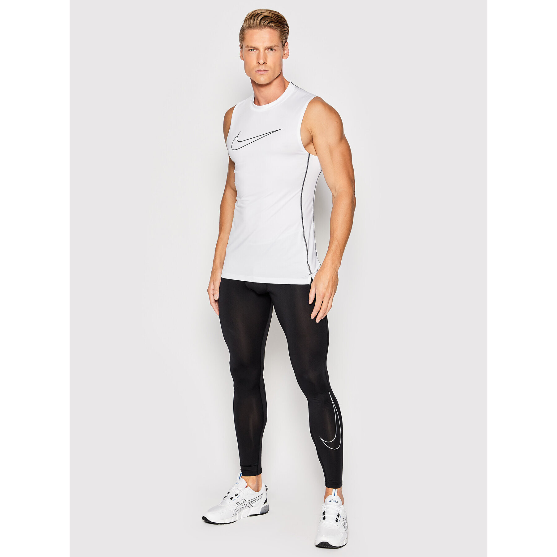 Nike Мъжки топ Pro Dri-Fit DD1988 Бял Tight Fit - Pepit.bg