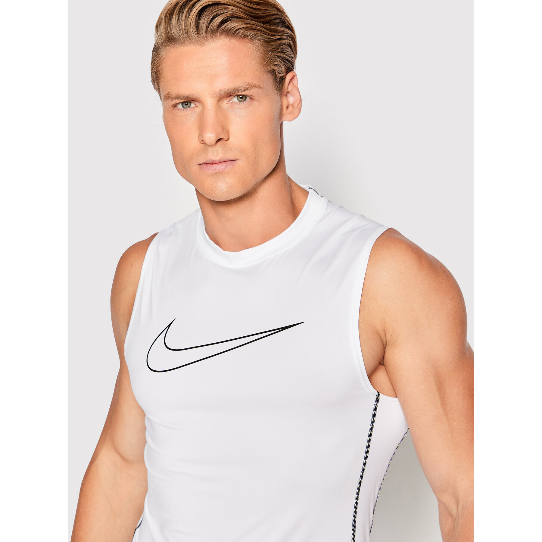 Nike Мъжки топ Pro Dri-Fit DD1988 Бял Tight Fit - Pepit.bg