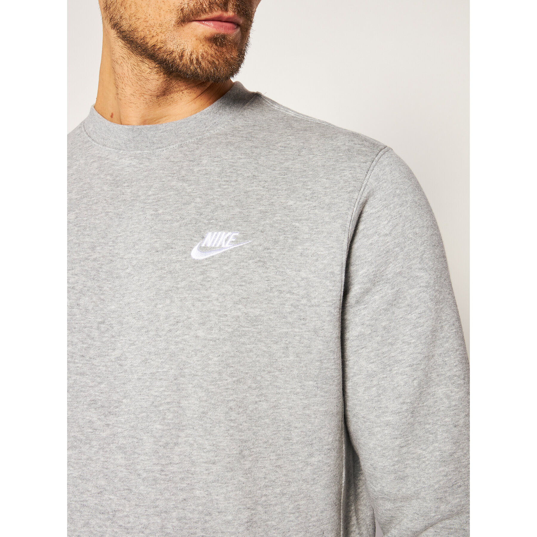 Nike Суитшърт Nsw Club BV2662 Сив Standard Fit - Pepit.bg