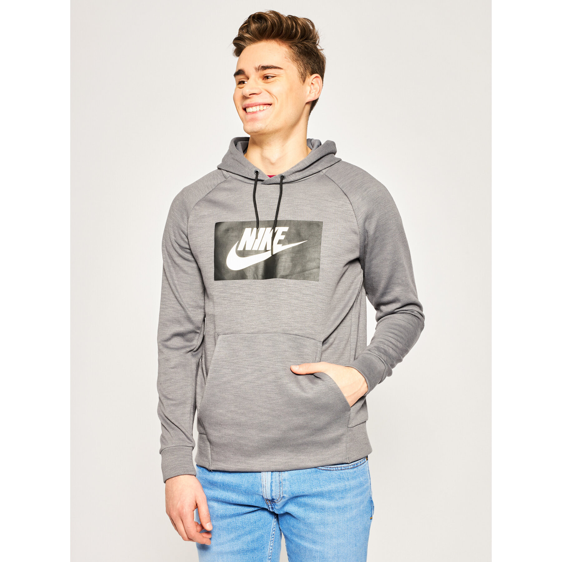 Nike Суитшърт Optic Fleece BV2989 Сив Regular Fit - Pepit.bg