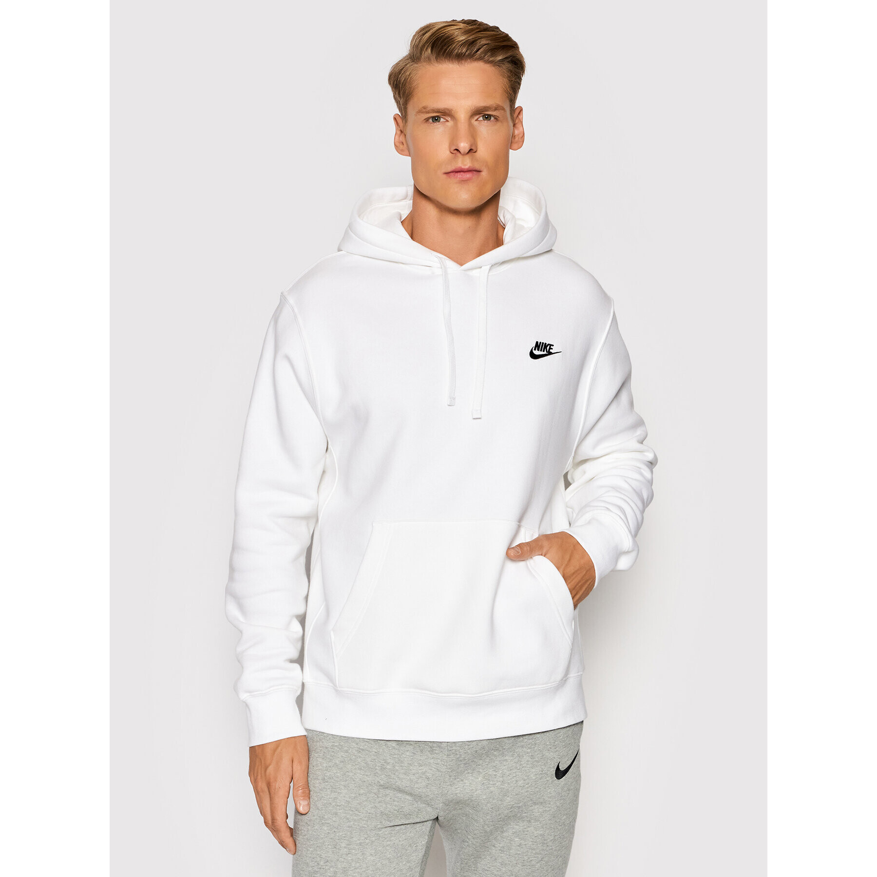 Nike Суитшърт Sportswear Club Fleece BV2854 Бял Standard Fit - Pepit.bg