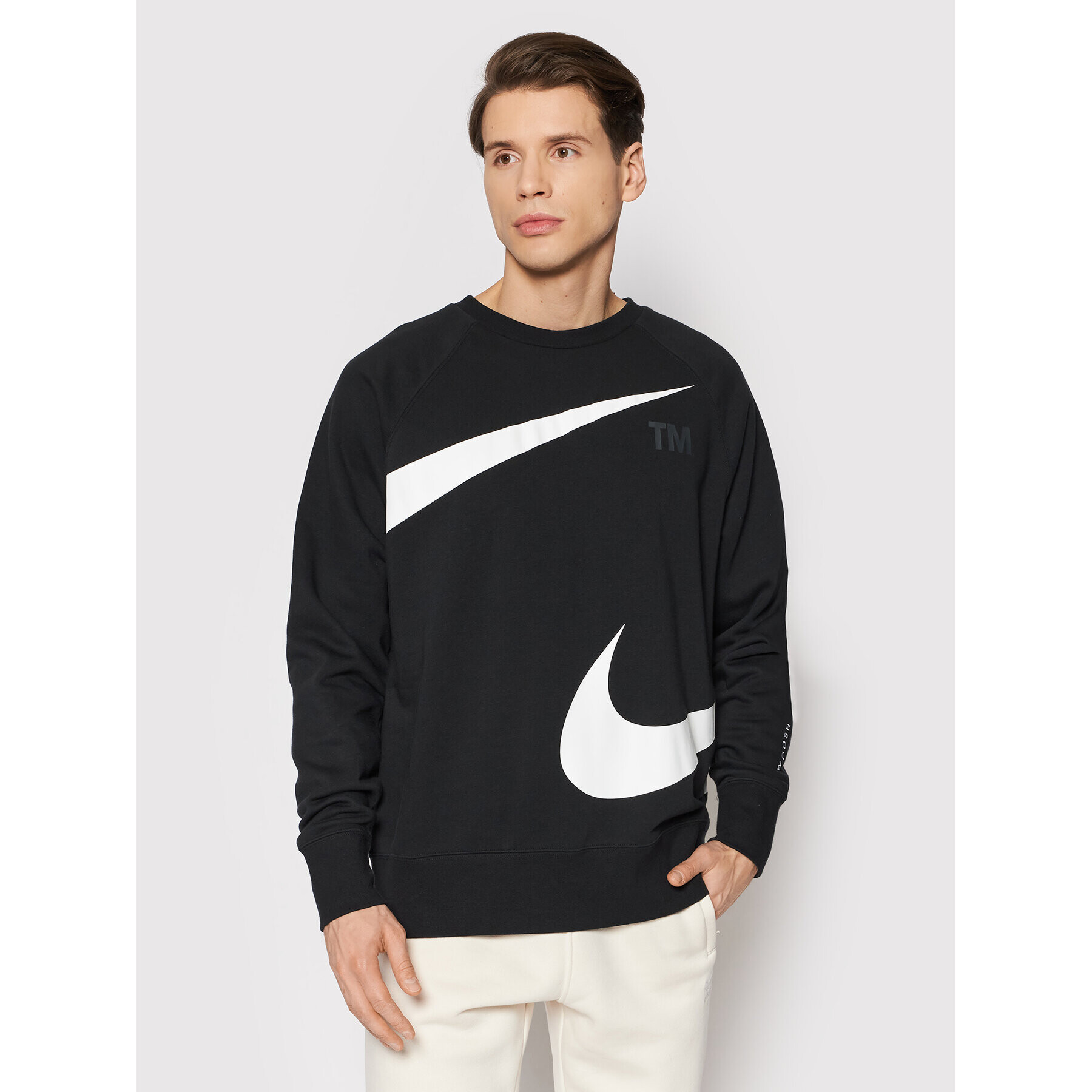 Nike Суитшърт Sportswear Swoosh DD5993 Черен Regular Fit - Pepit.bg