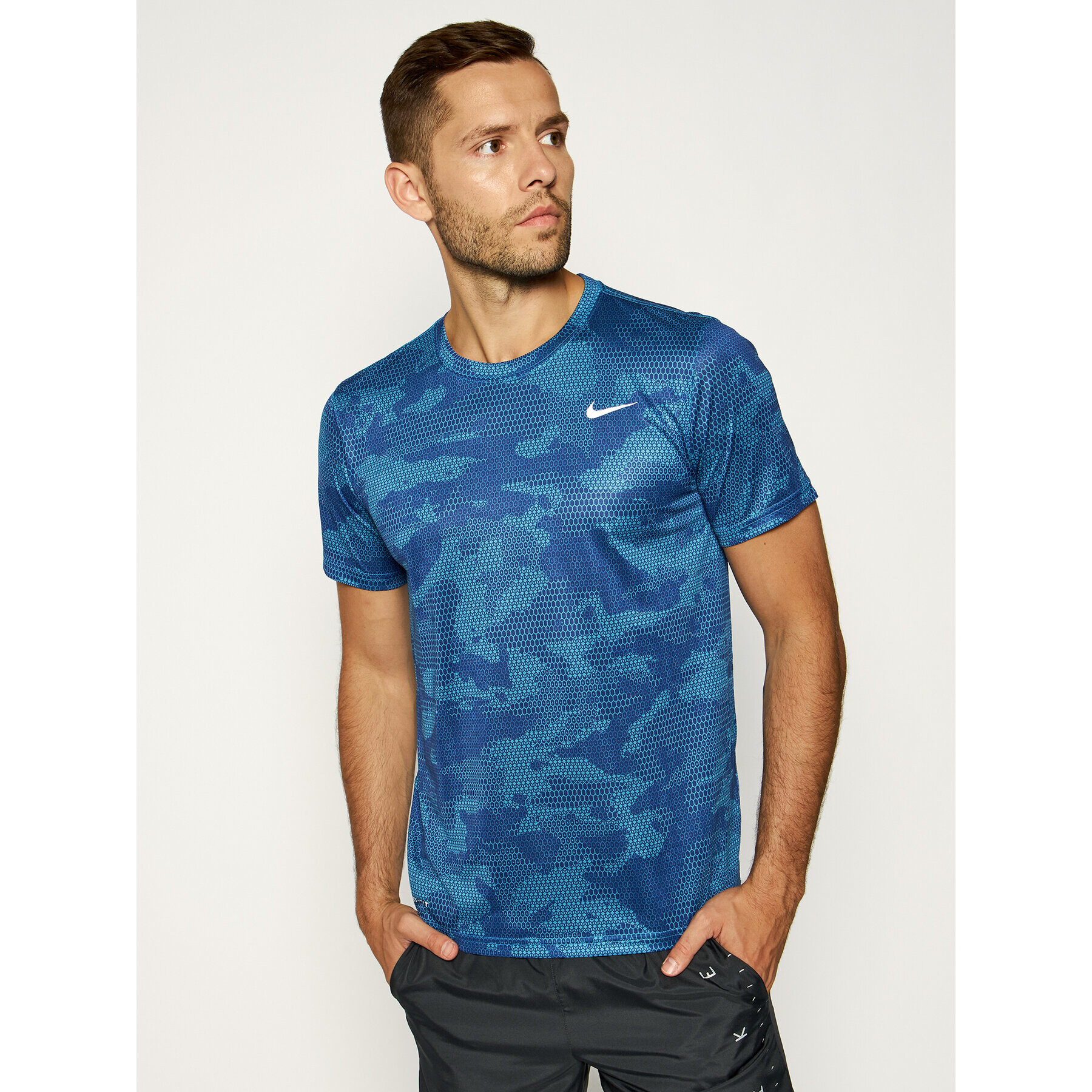 Nike Тениска от техническо трико Dry Leg Tee Camo CK4252 Сив Standard Fit - Pepit.bg