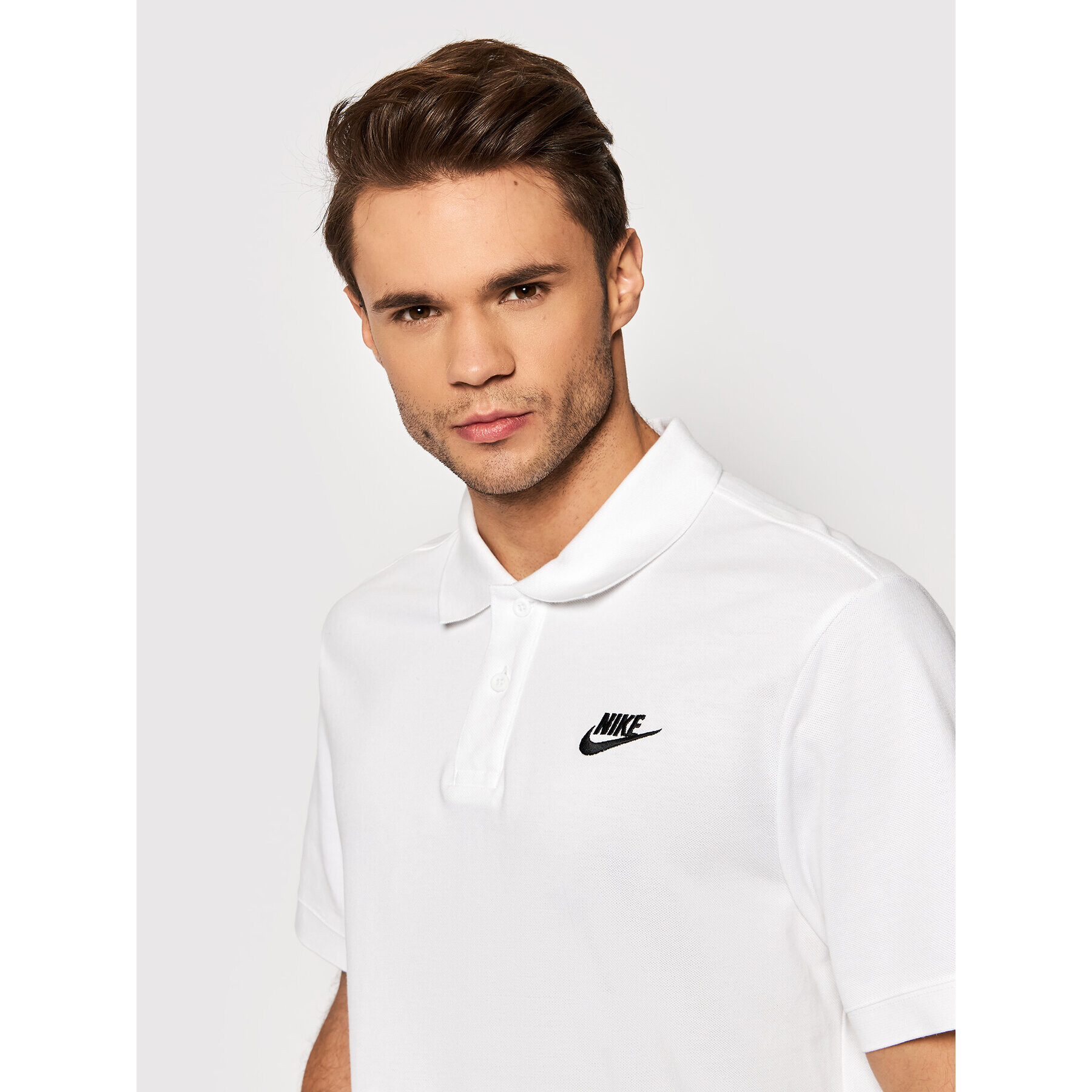 Nike Тениска с яка и копчета Sportwear CJ4456 Бял Standard Fit - Pepit.bg