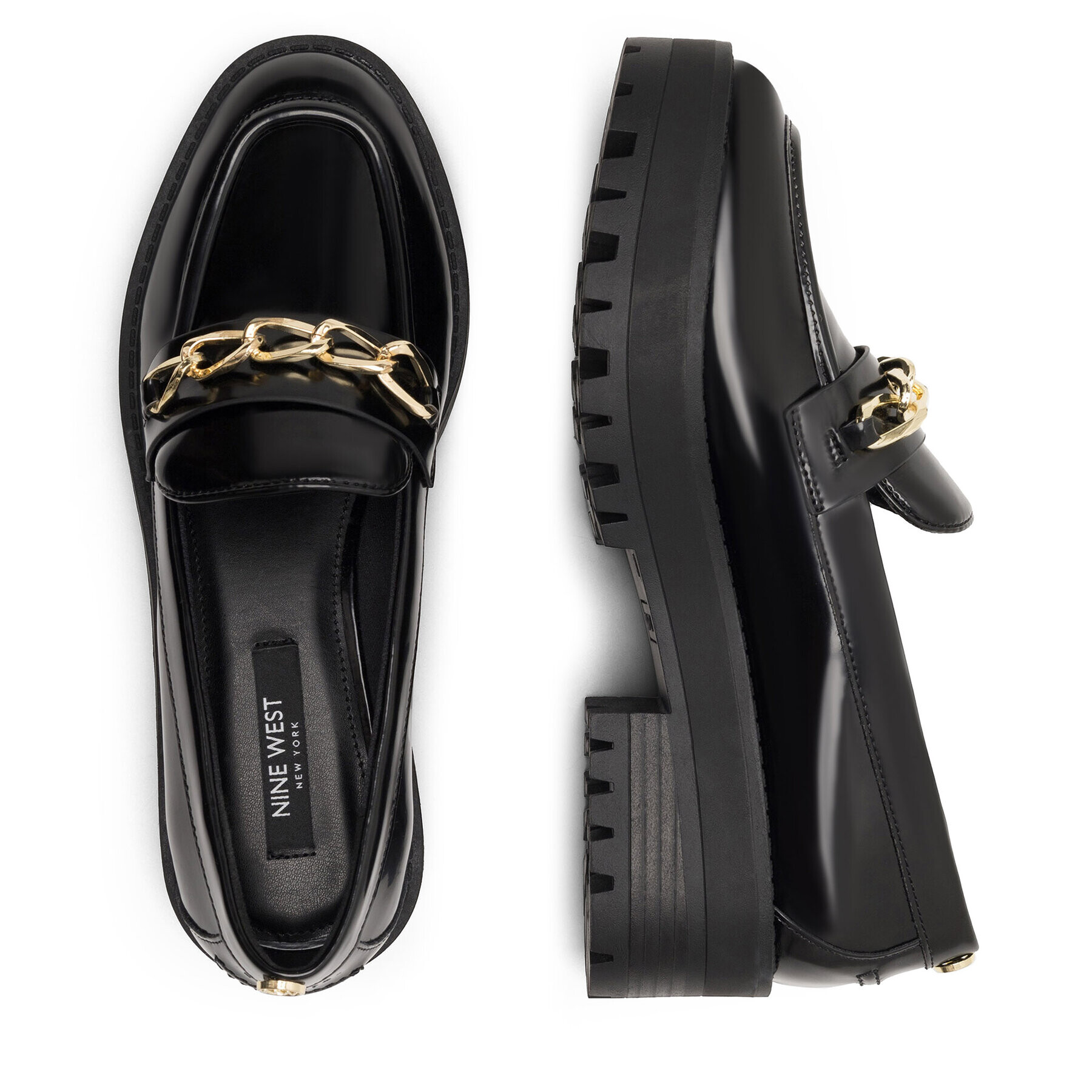 Nine West лоуфъри с дебела подметка NYLA 8123-1 Черен - Pepit.bg