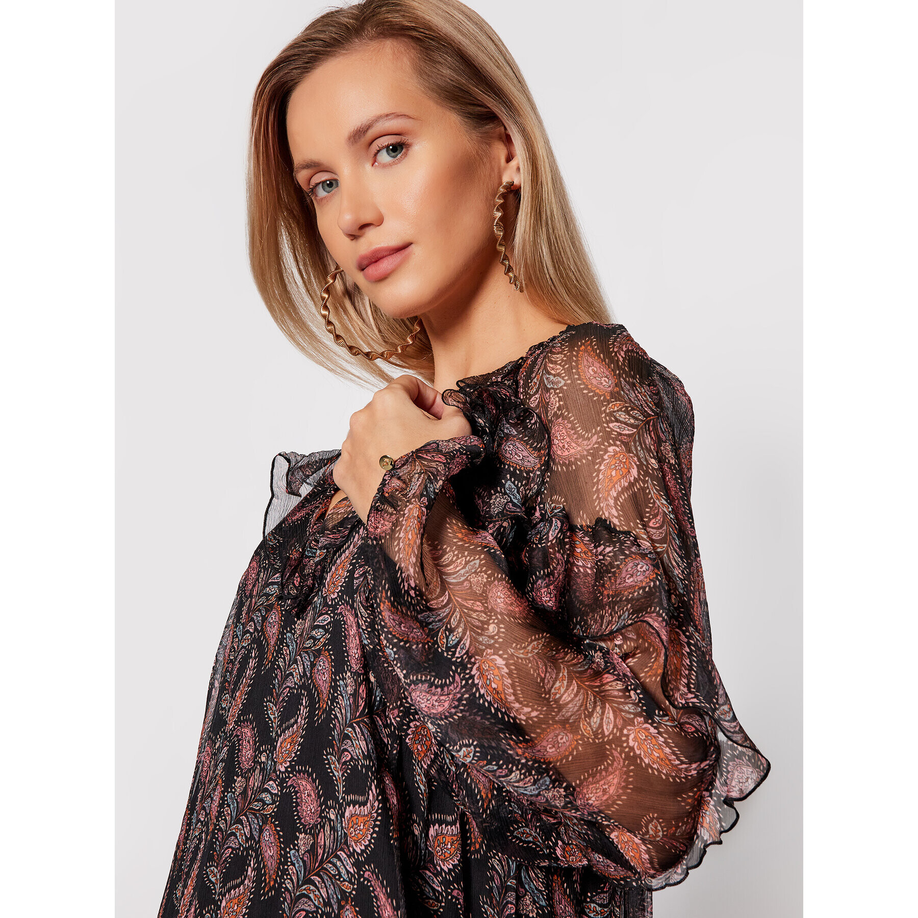 Nissa Ежедневна рокля RC12608 Черен Relaxed Fit - Pepit.bg
