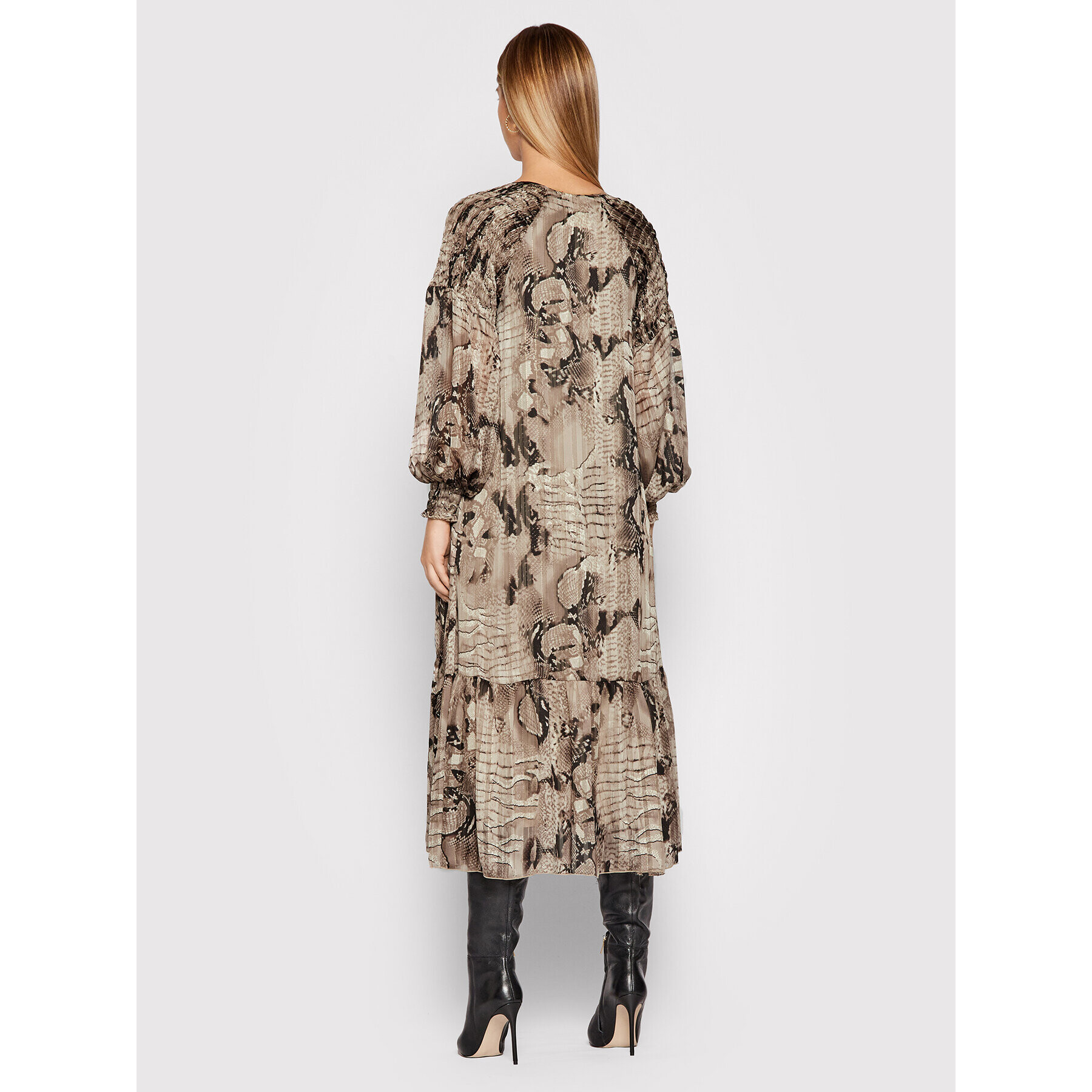 Nissa Ежедневна рокля RZ12519 Кафяв Regular Fit - Pepit.bg