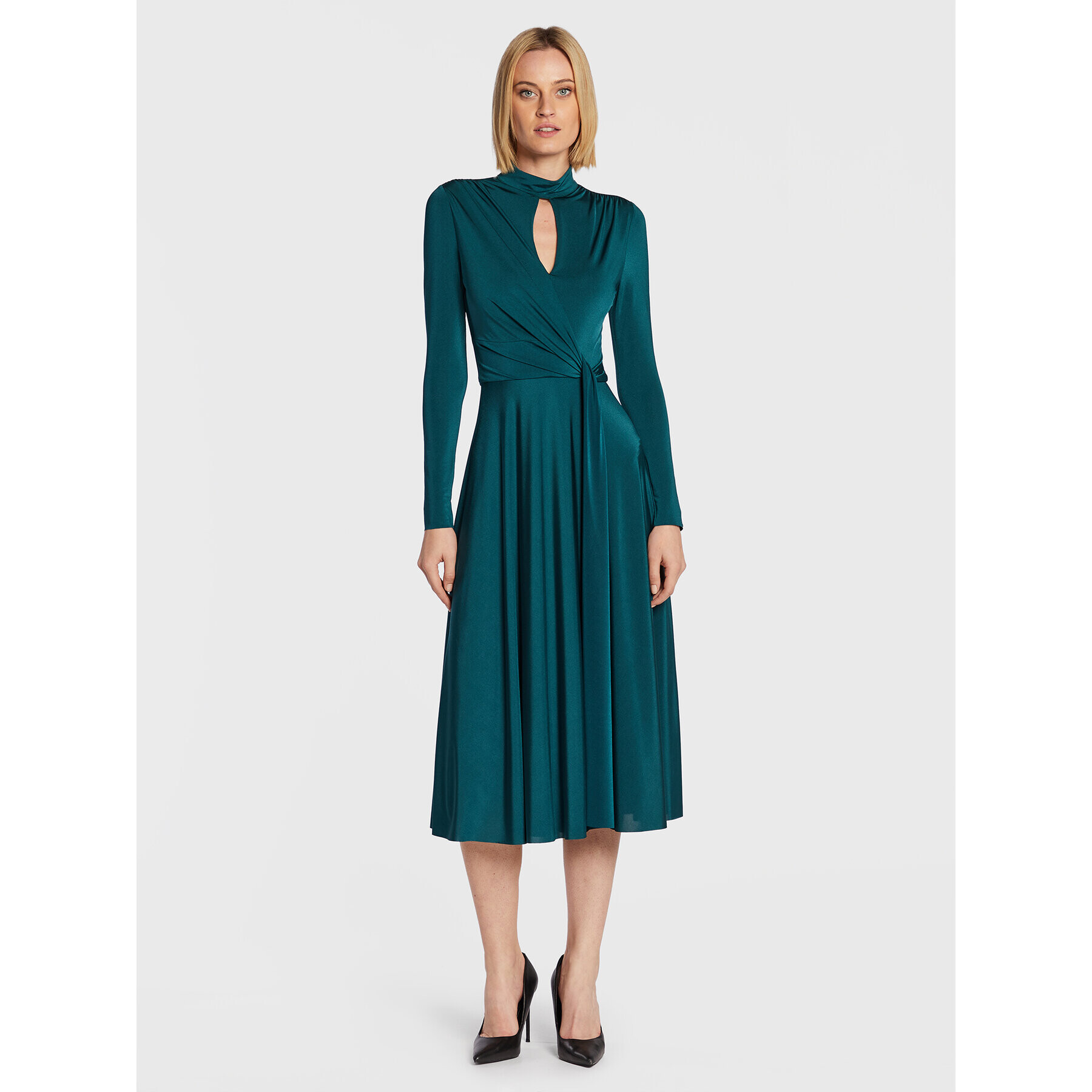 Nissa Коктейлна рокля RS13457 Зелен Regular Fit - Pepit.bg