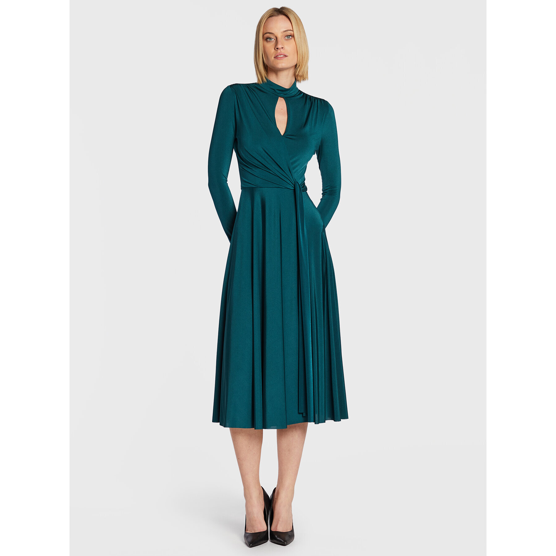 Nissa Коктейлна рокля RS13457 Зелен Regular Fit - Pepit.bg