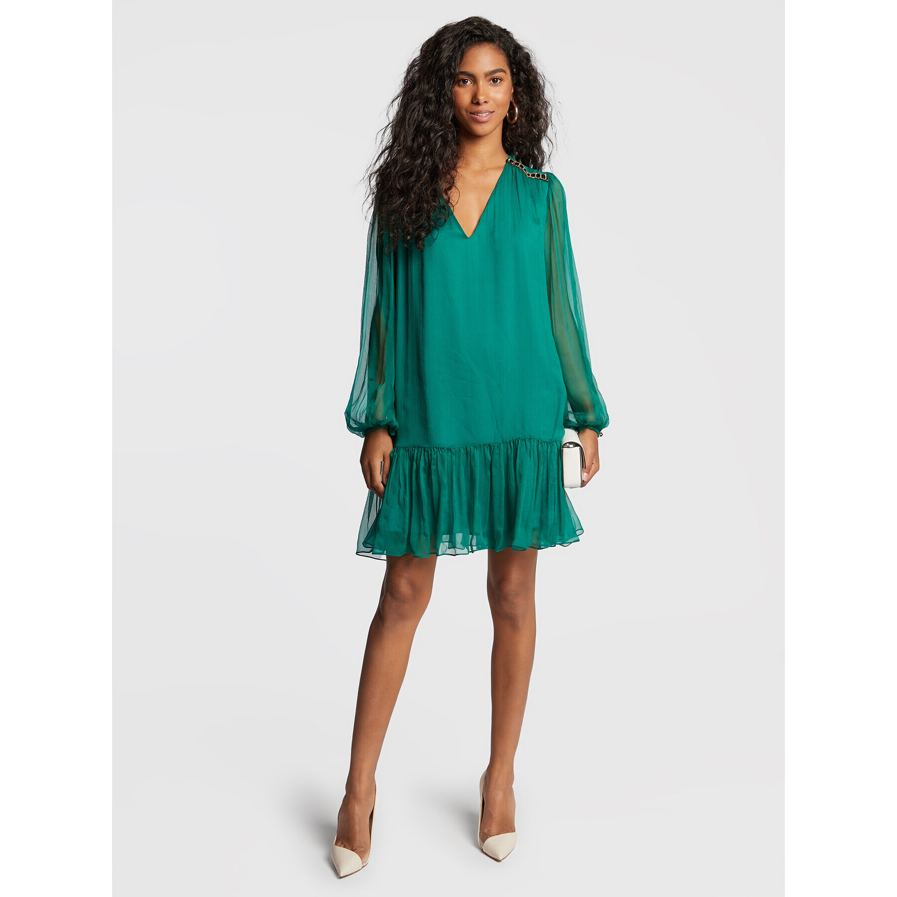 Nissa Коктейлна рокля RS13461 Зелен Regular Fit - Pepit.bg