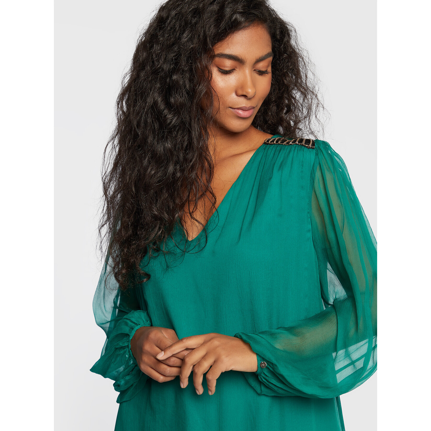 Nissa Коктейлна рокля RS13461 Зелен Regular Fit - Pepit.bg