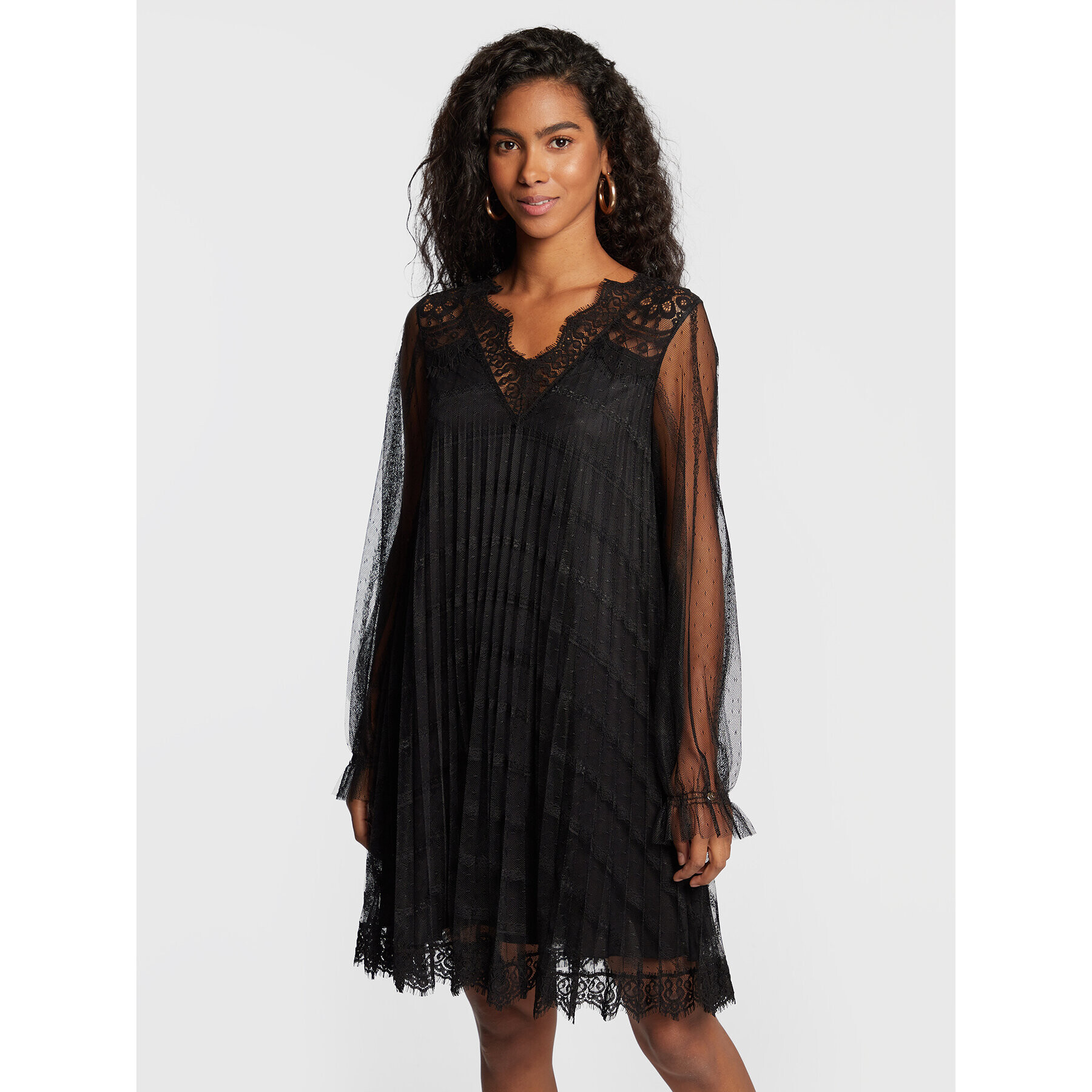 Nissa Коктейлна рокля RS13569 Черен Regular Fit - Pepit.bg