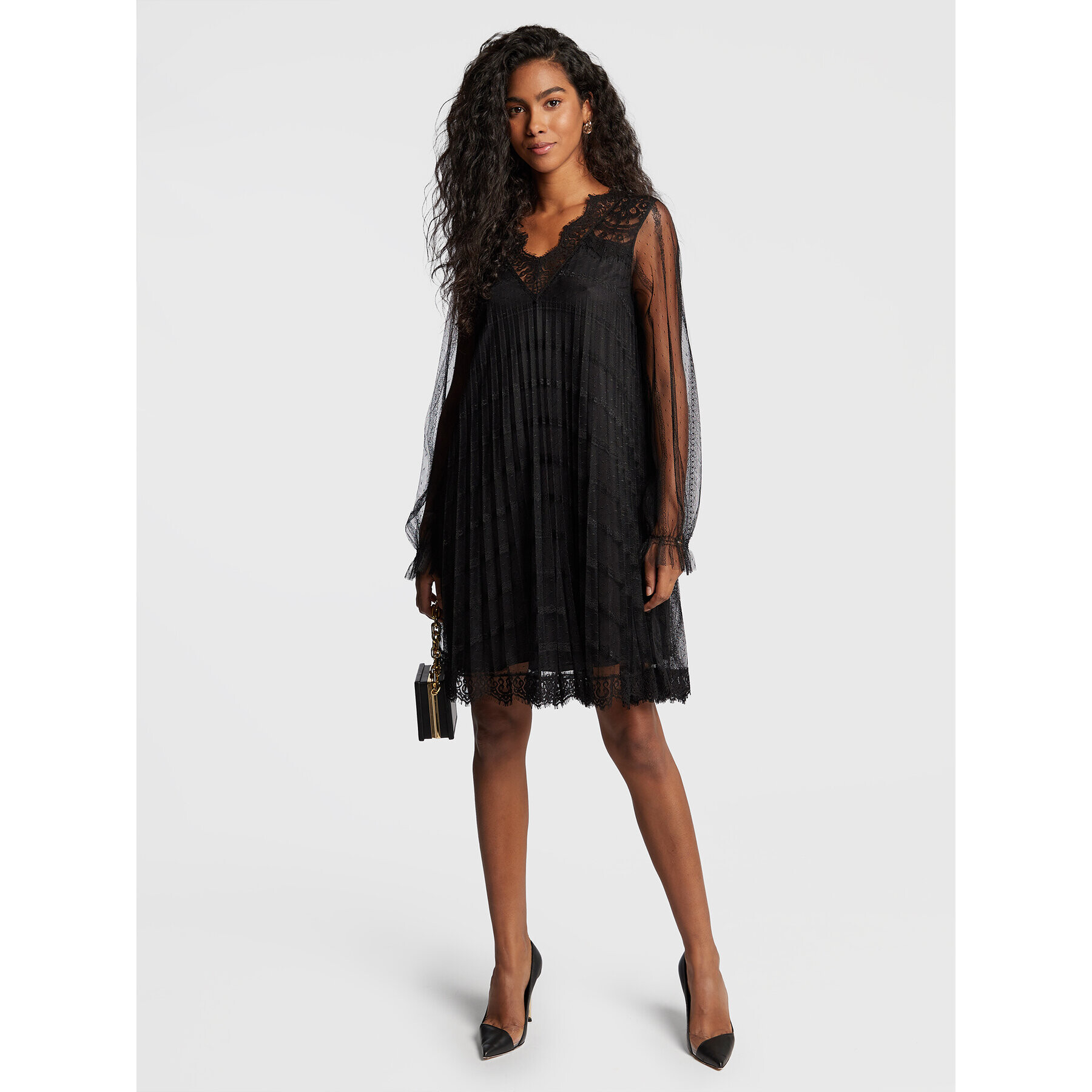 Nissa Коктейлна рокля RS13569 Черен Regular Fit - Pepit.bg