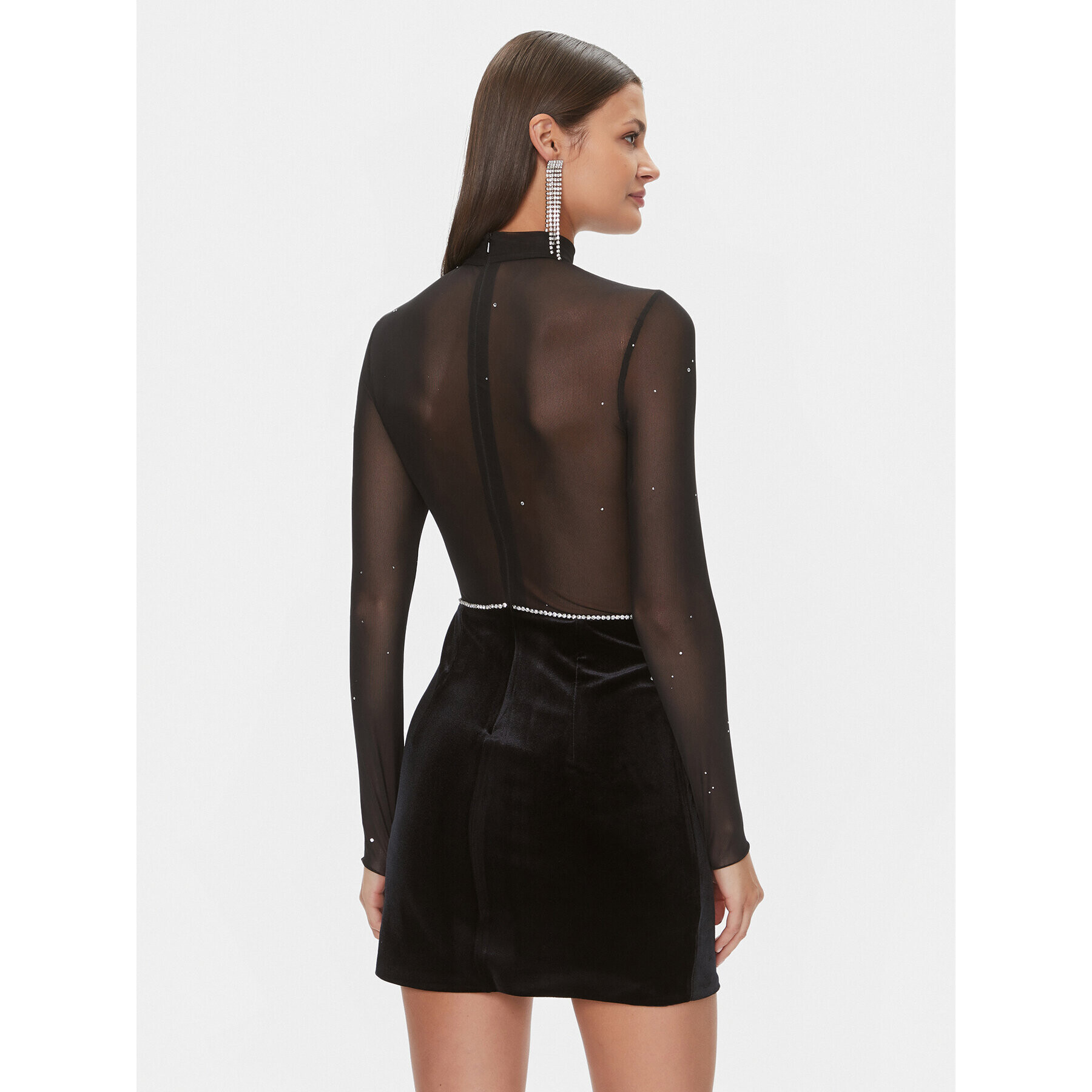 Nissa Коктейлна рокля RS14276 Черен Slim Fit - Pepit.bg