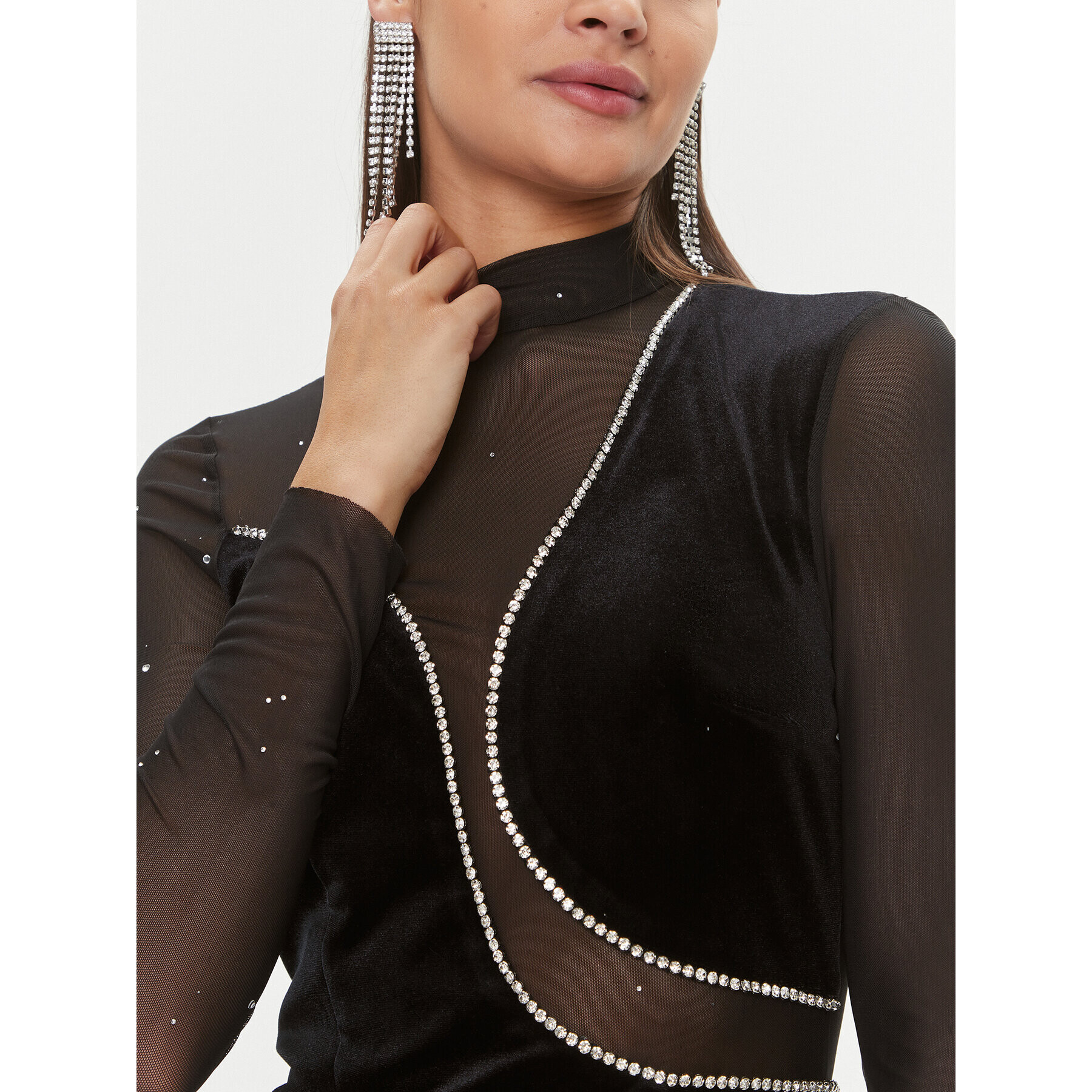 Nissa Коктейлна рокля RS14276 Черен Slim Fit - Pepit.bg
