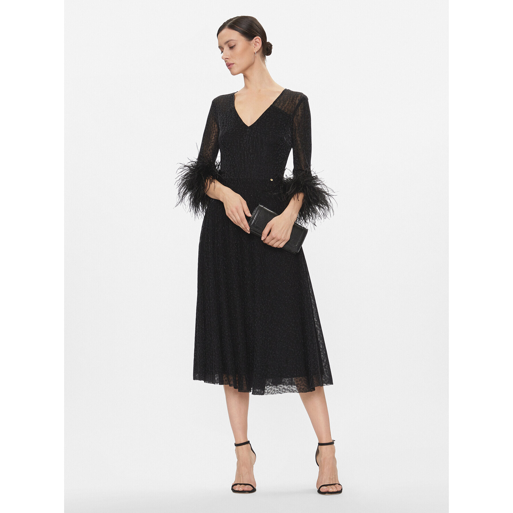 Nissa Коктейлна рокля RS14475 Черен Slim Fit - Pepit.bg