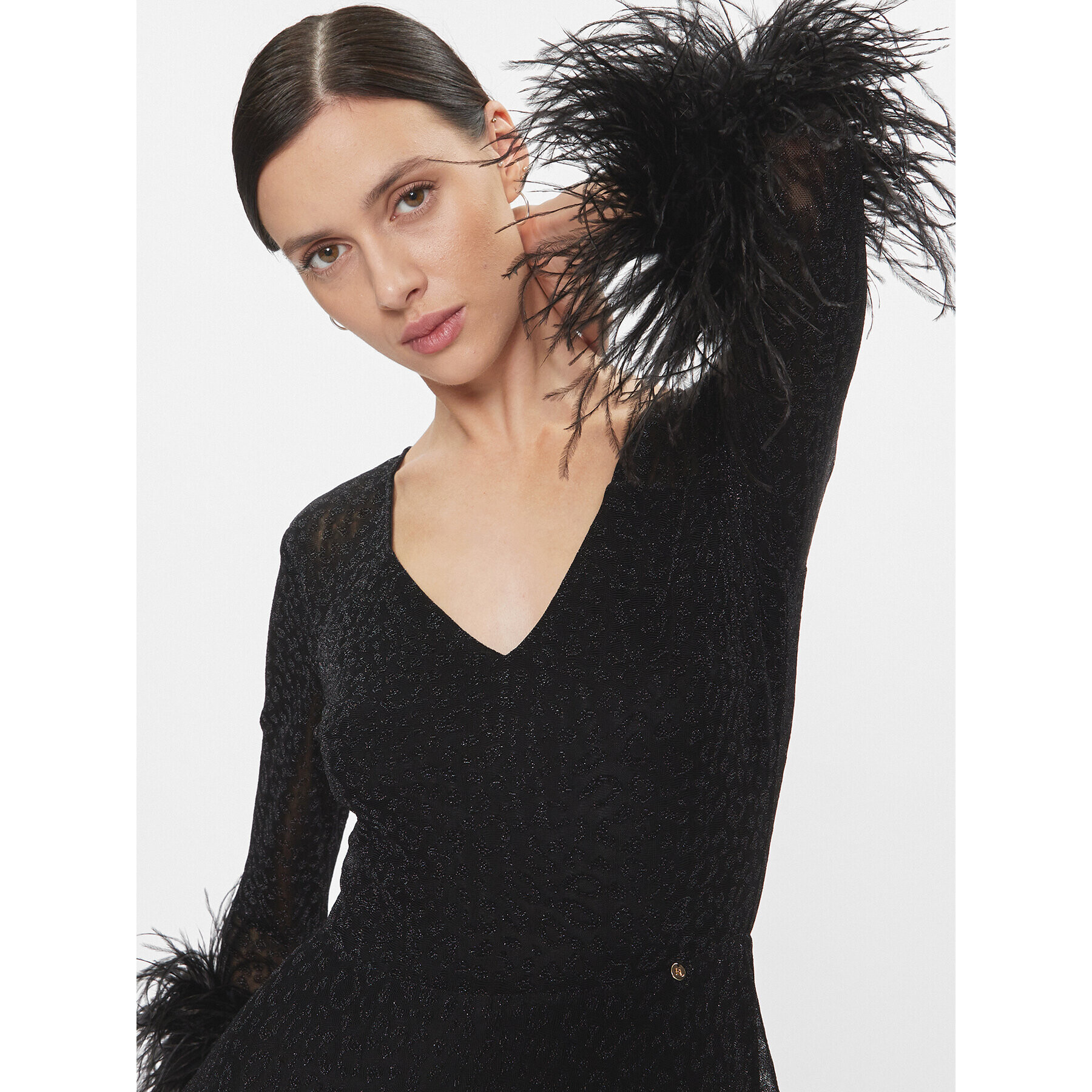 Nissa Коктейлна рокля RS14475 Черен Slim Fit - Pepit.bg